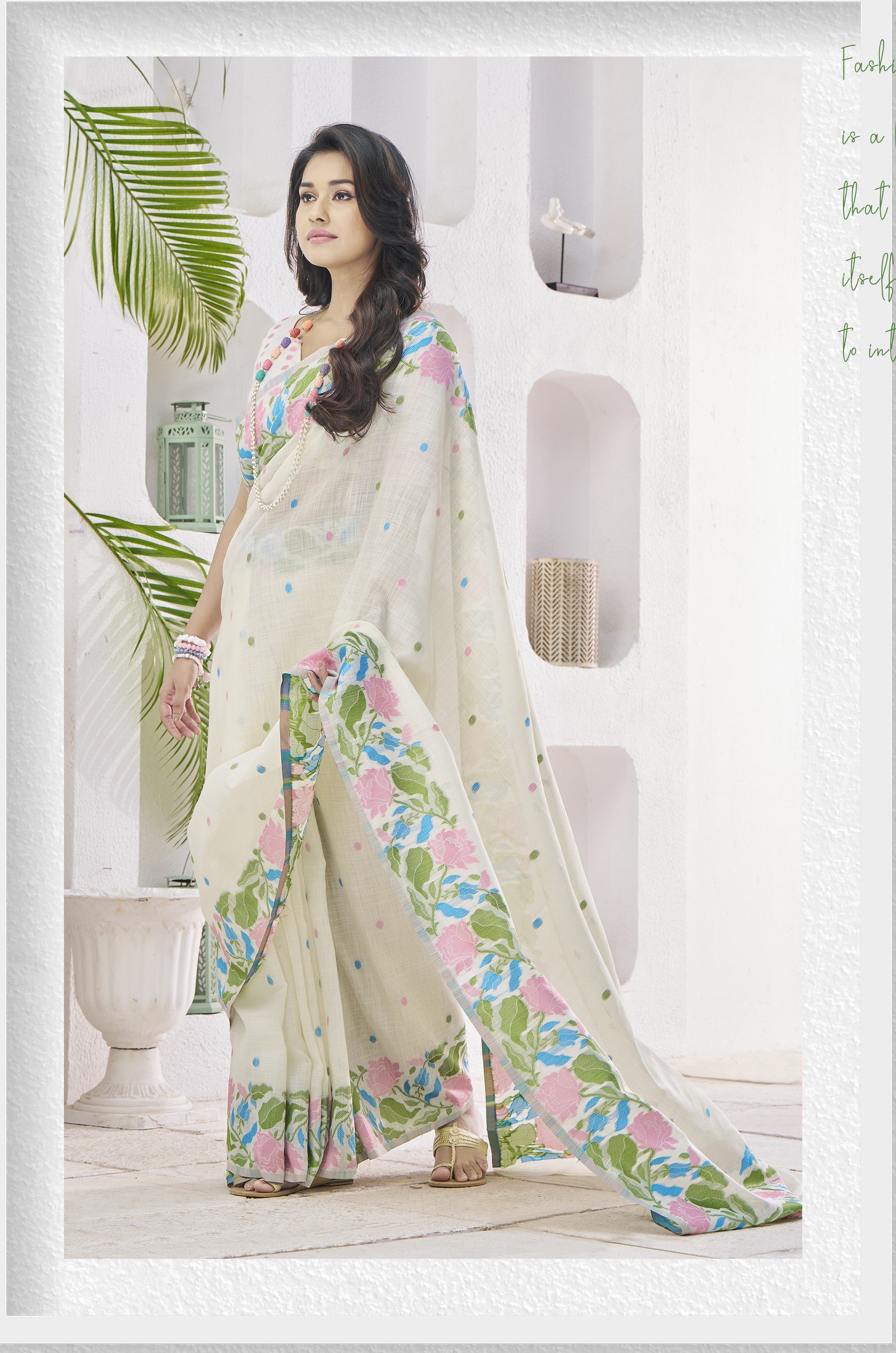 Cotton Saree With Floral Print