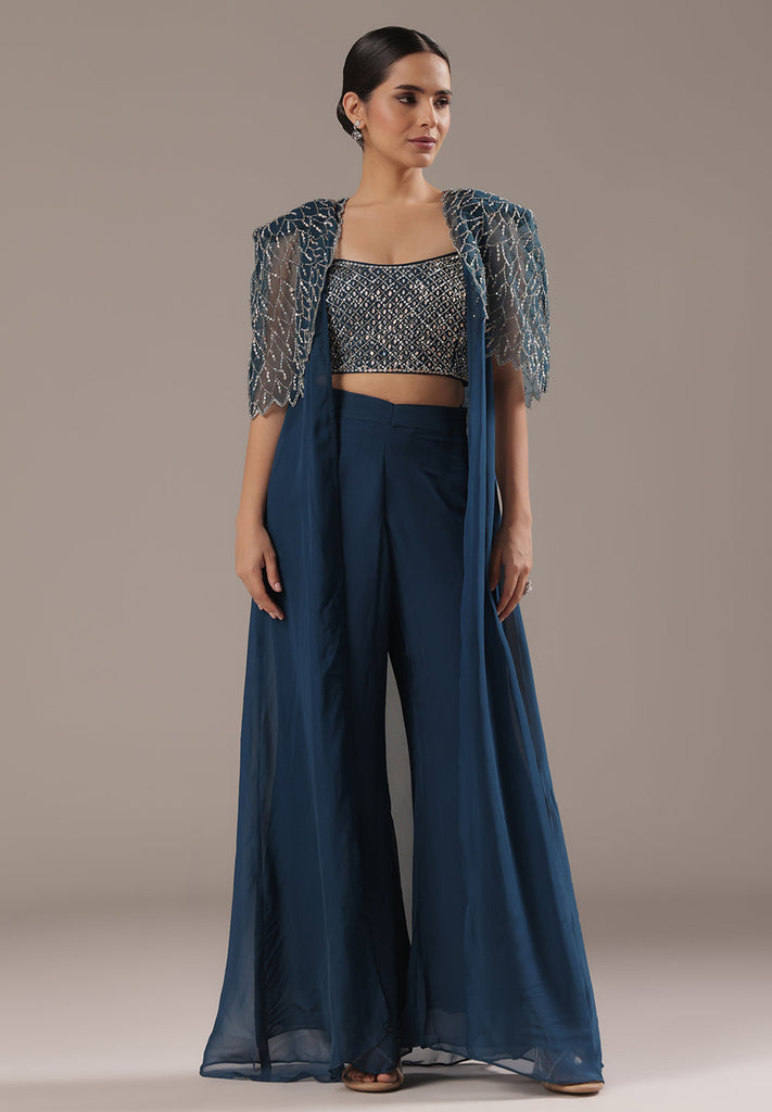 Black Sequin Cape Co-ord Set