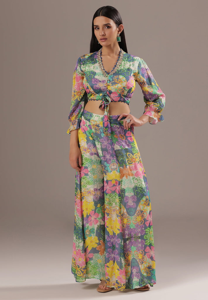 Multi-Tone Sharara Set with Handcrafted Shine