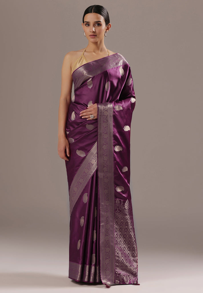 Draped in Royalty: Banarasi Silk with Golden Zari Grandeur