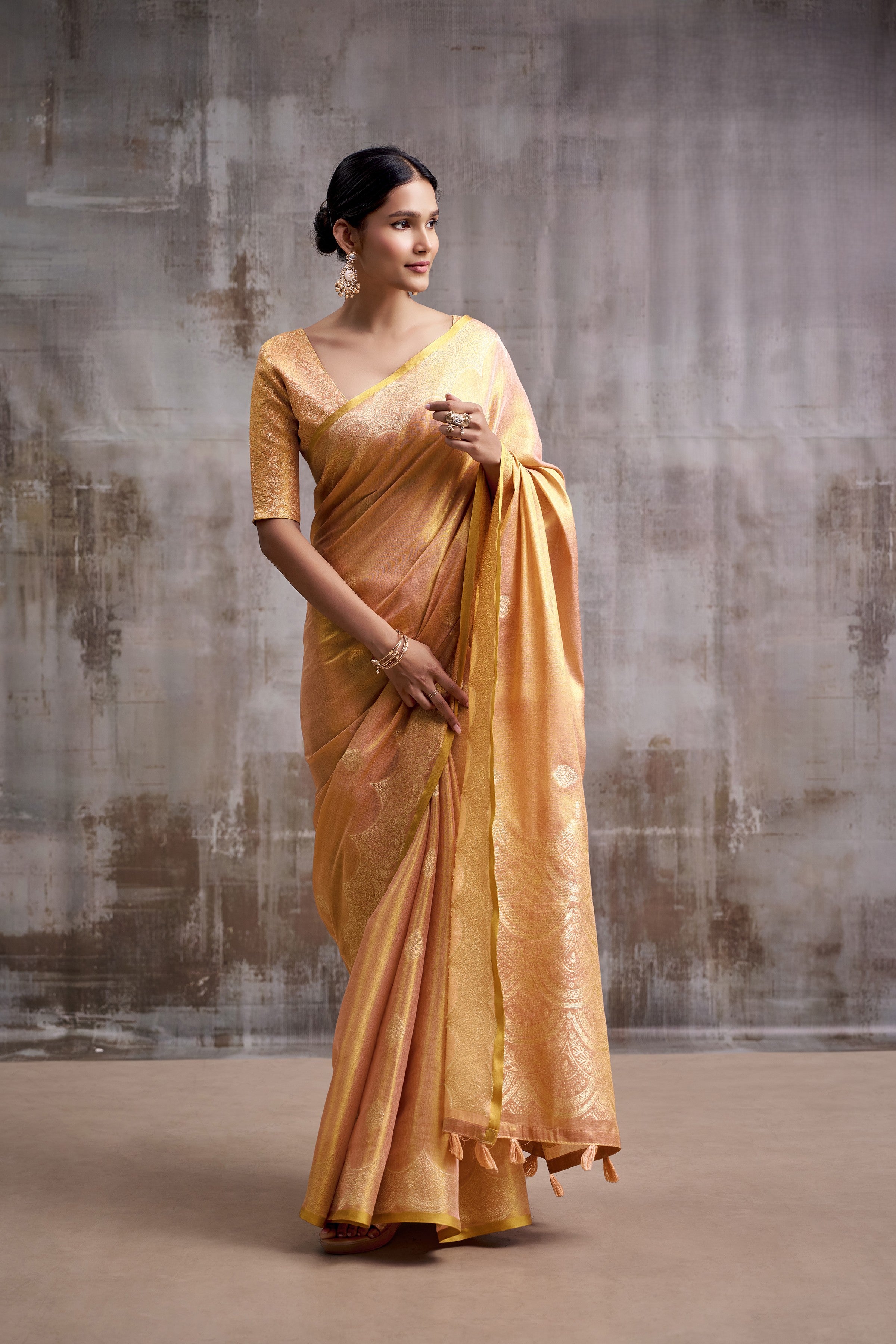 Tissue Silk Saree with a Touch of Zari