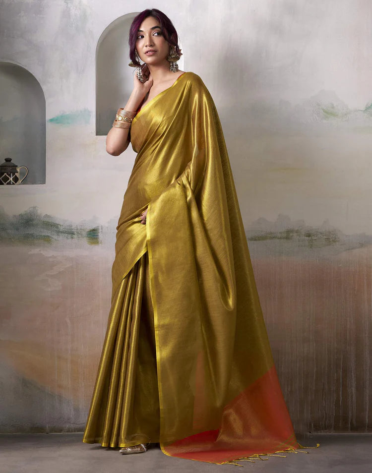 Tissue Saree with a Touch of Zari