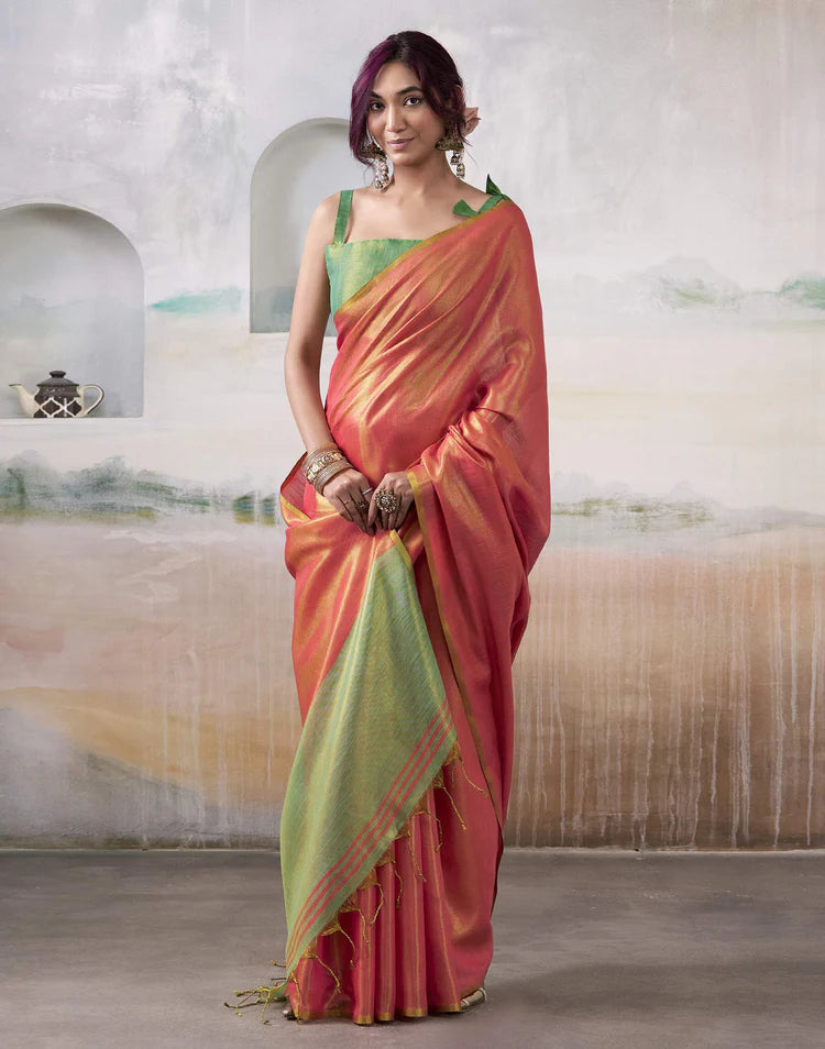 Tissue Saree with a Touch of Zari