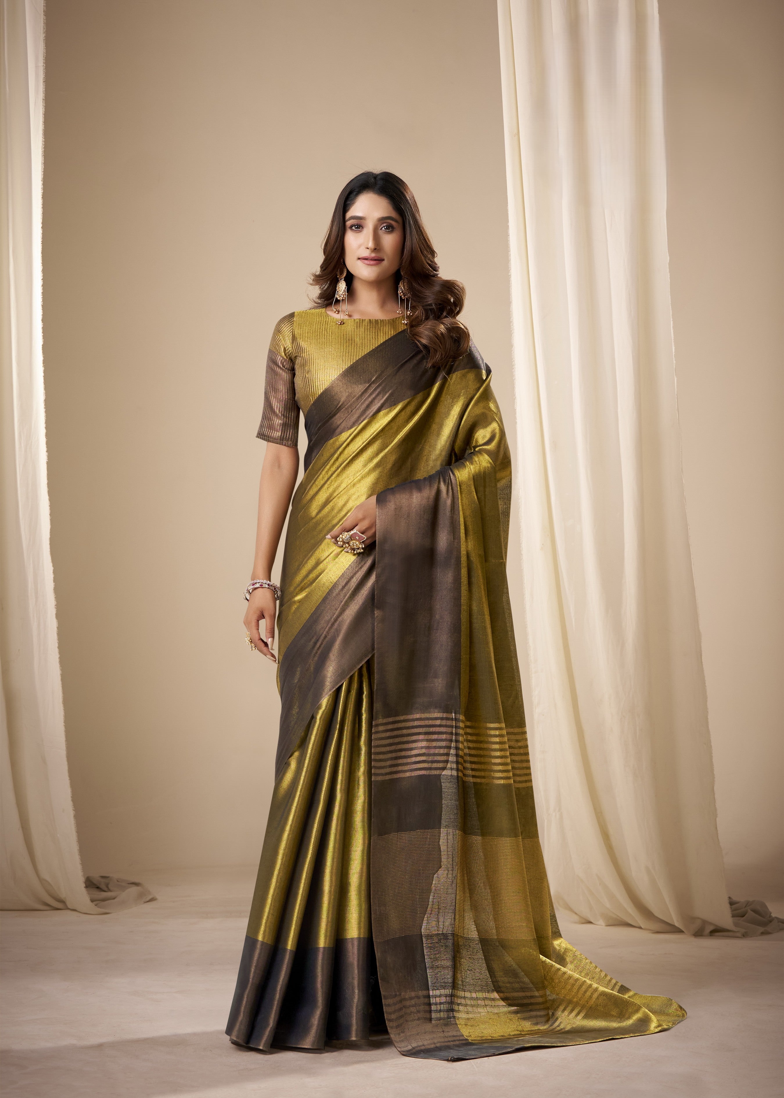 Tissue Silk Saree with a Touch of Zari