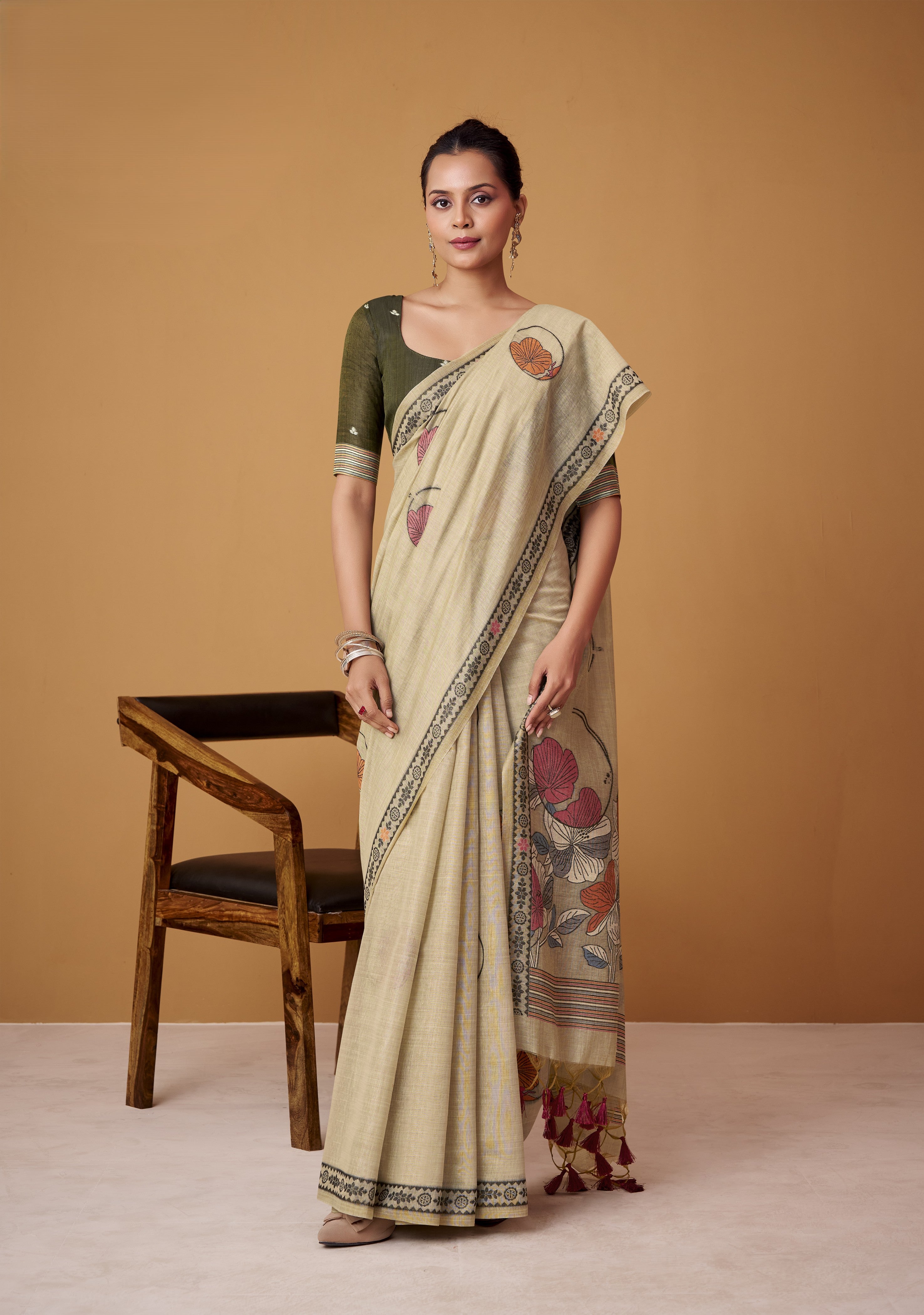 Cotton Saree with a Touch of Zari