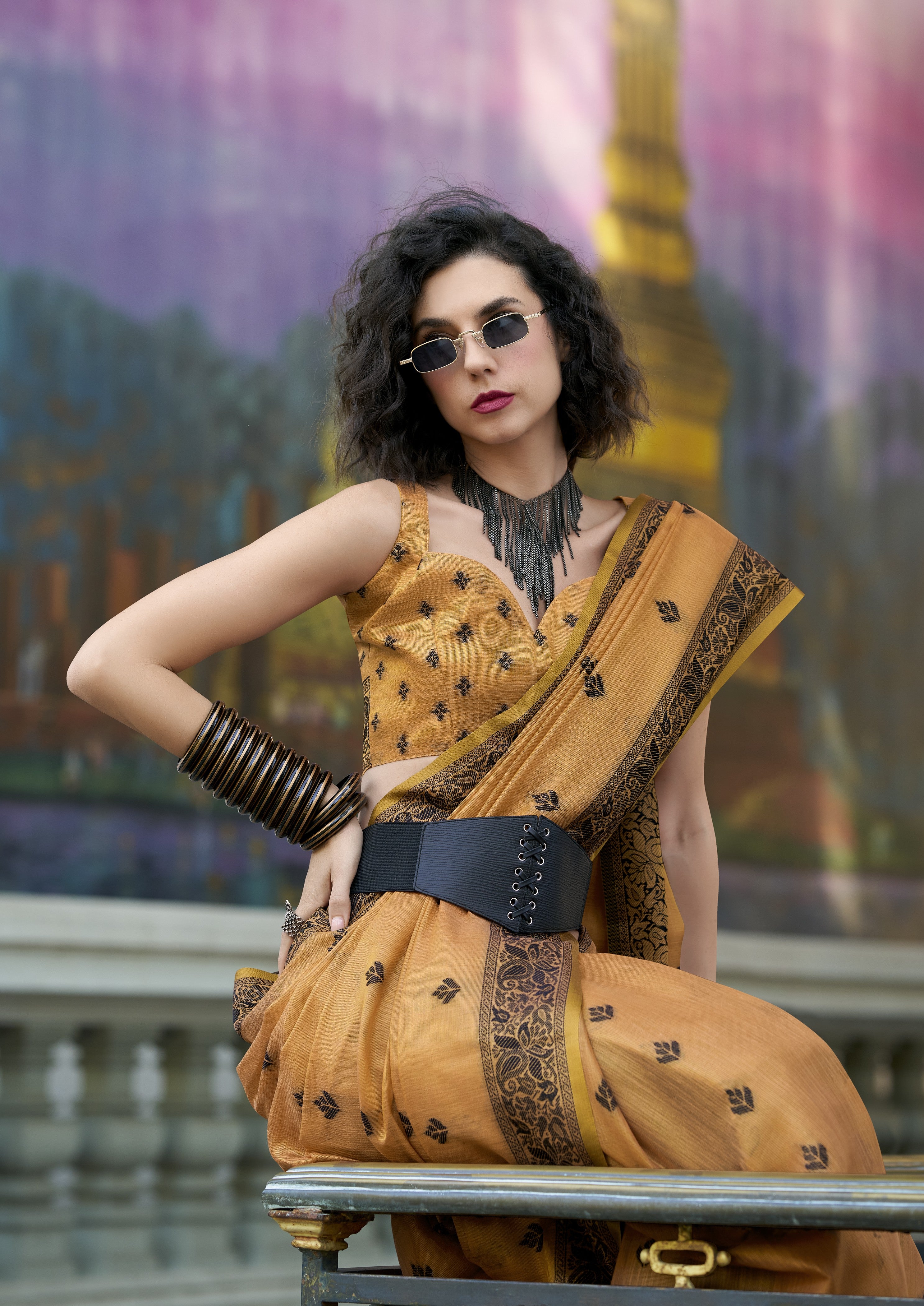 Cotton Saree with a Touch of Zari