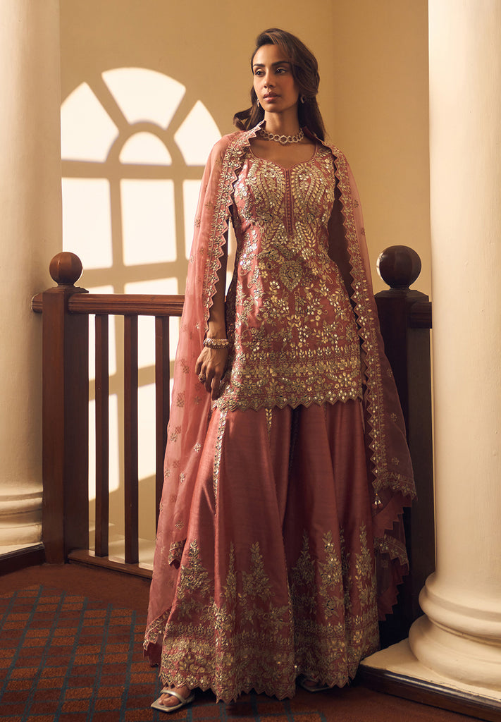 Nazaakat - Pink Gota Kasab Work Sharara Suit