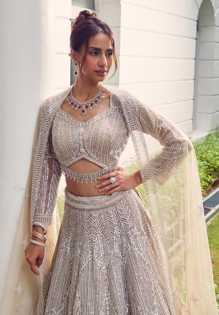 Buy Designer Ethereal Blossom Lehenga Set for Wedding Online