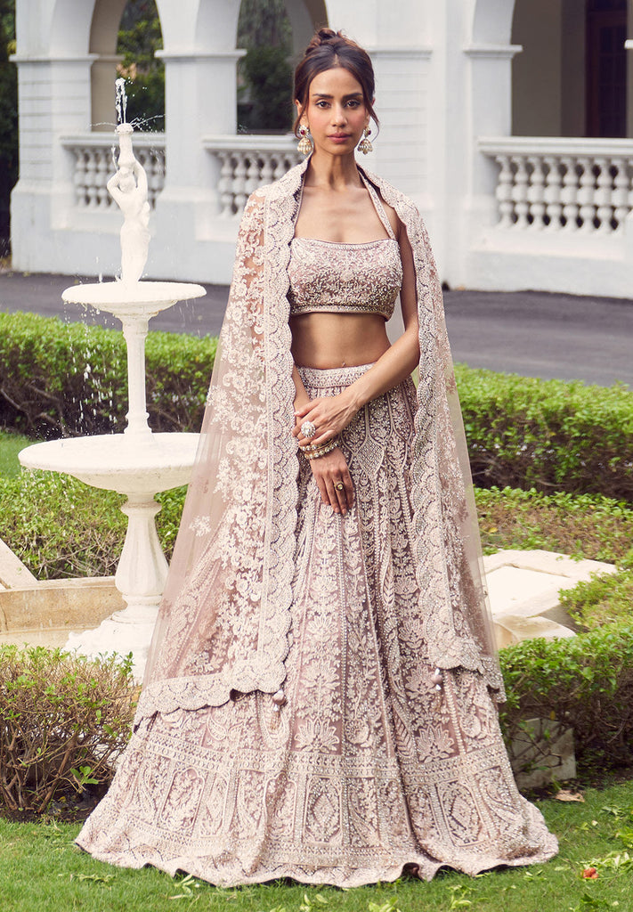 Buy Resham Zarkan Work Lehenga for Bride | Bombay Selections