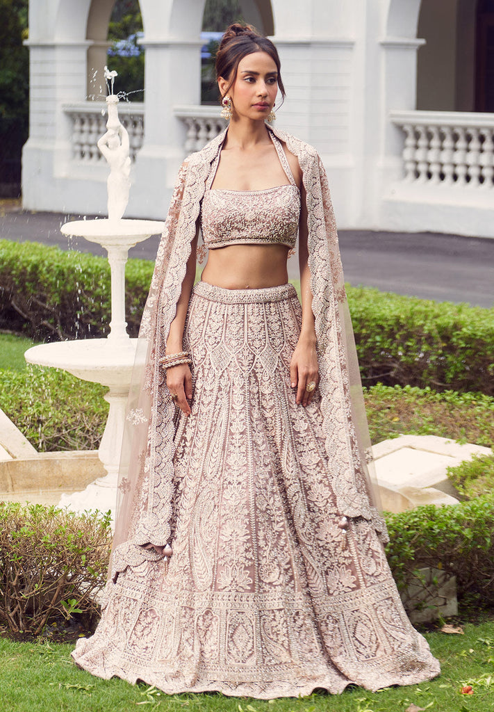 Buy Designer Resham Zarkan Work Lehenga for Bride | Bombay Selections