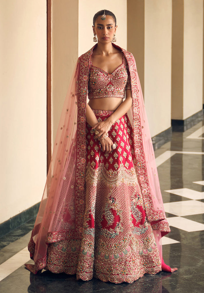 Buy Semi-stitched Rani Bridal Lehenga Online | Bombay Selections