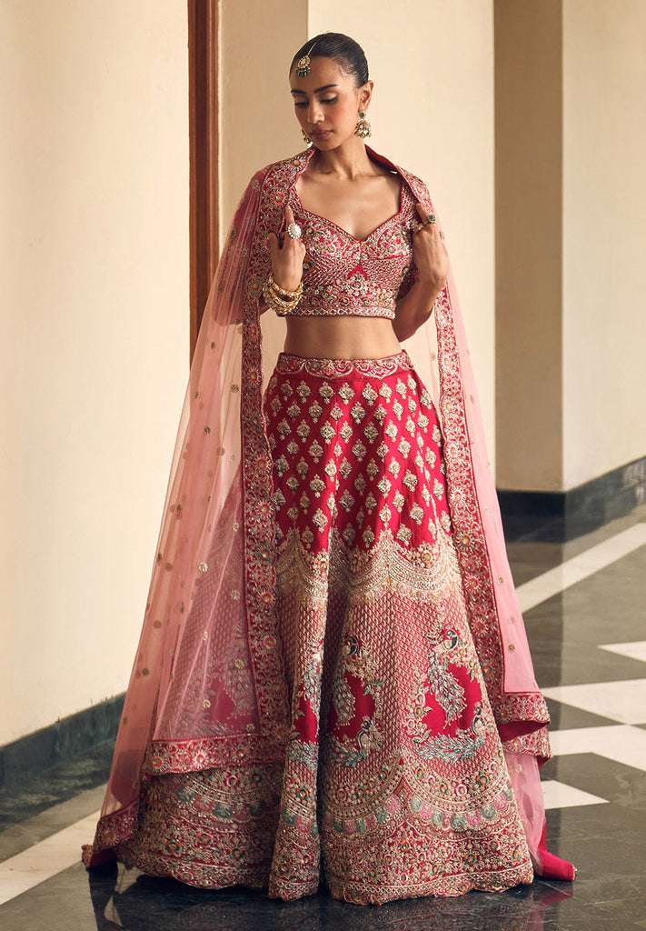 Buy Semi-stitched Rani Bridal Lehenga | Bombay Selections
