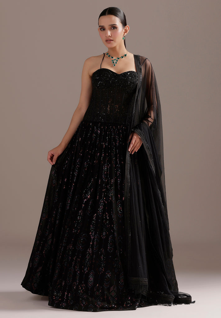 Black Beauty: Dazzle in Sequins, Moti & Cutdana Elegance