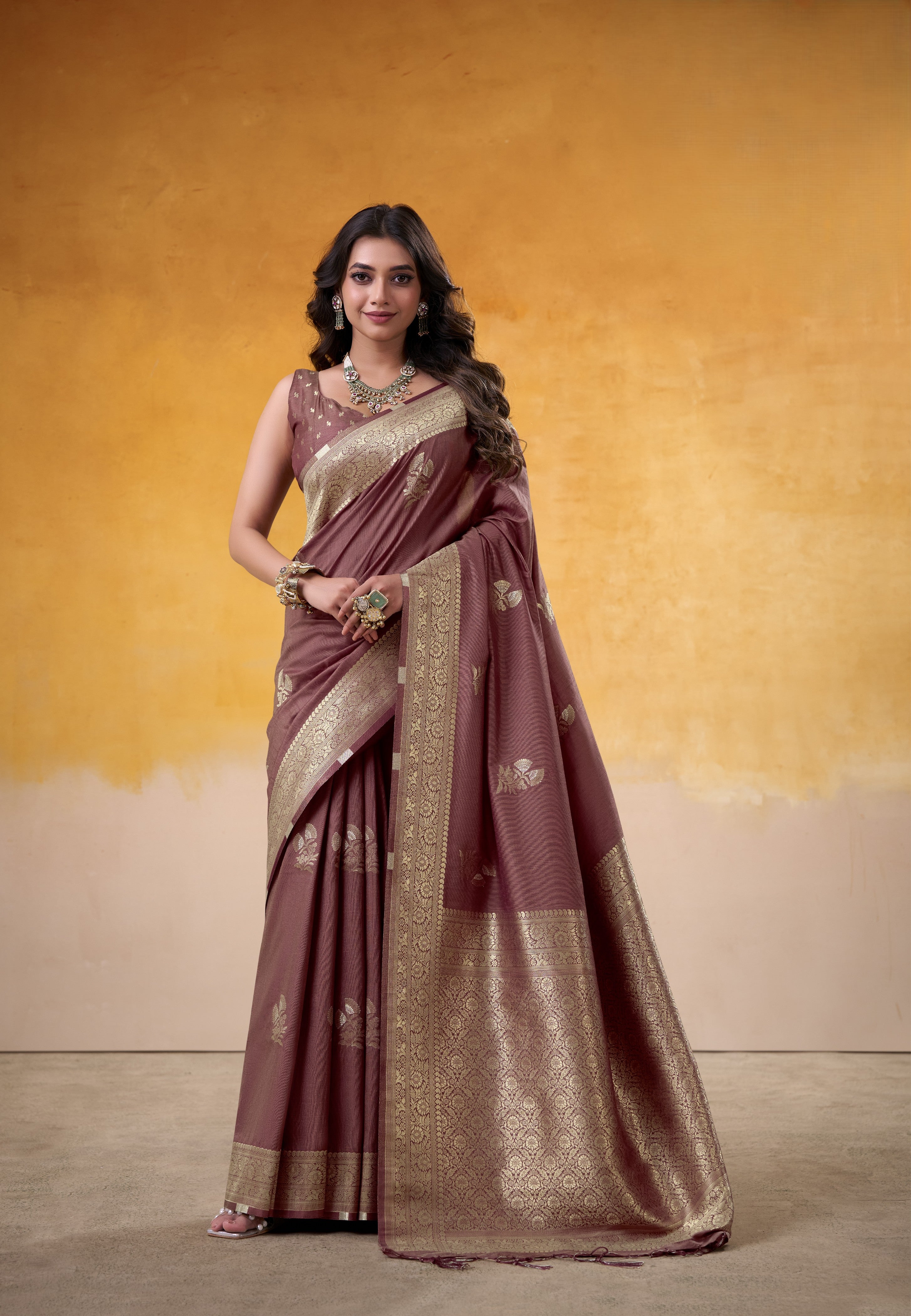 Royal Silk Saree with Exquisite All-Over Zari