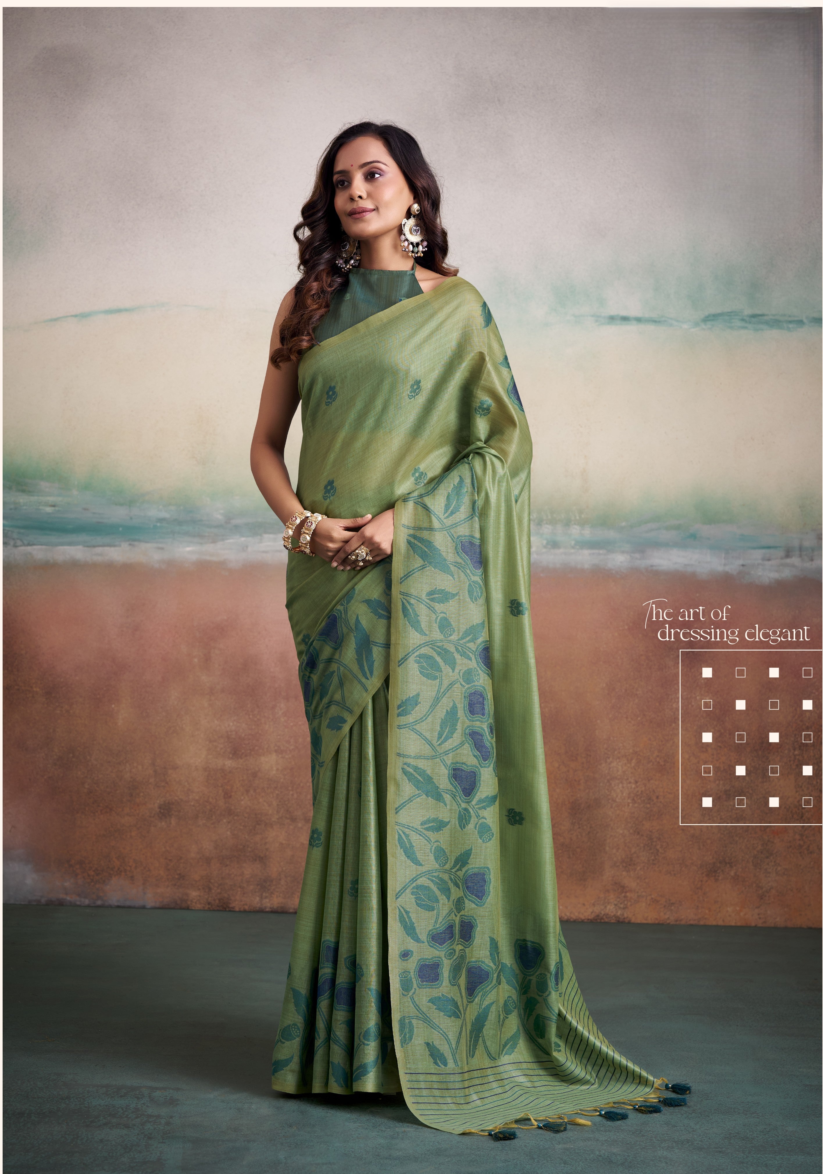 Cotton Saree with a Touch of Floral Print