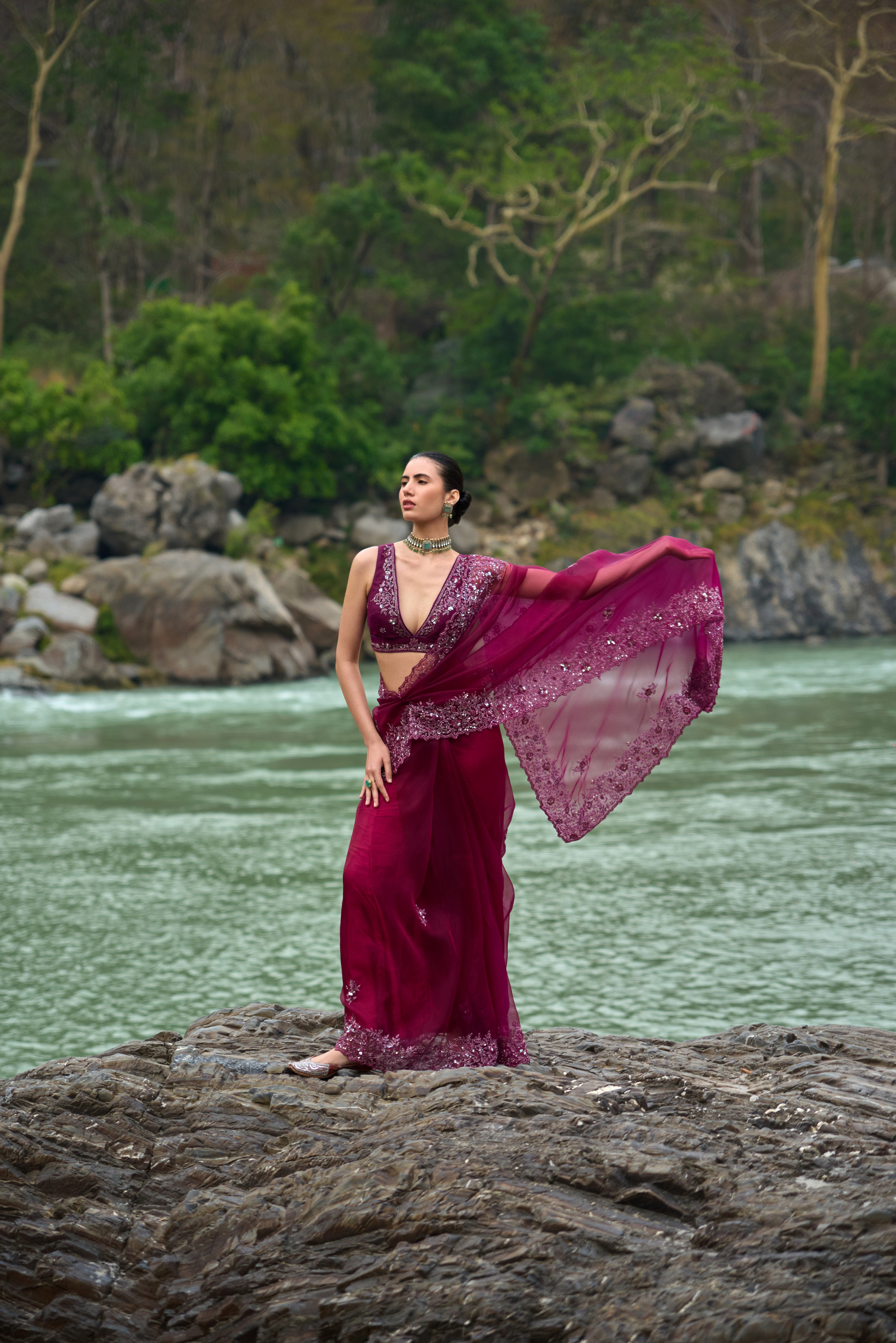 Mulberry Poise Saree Set