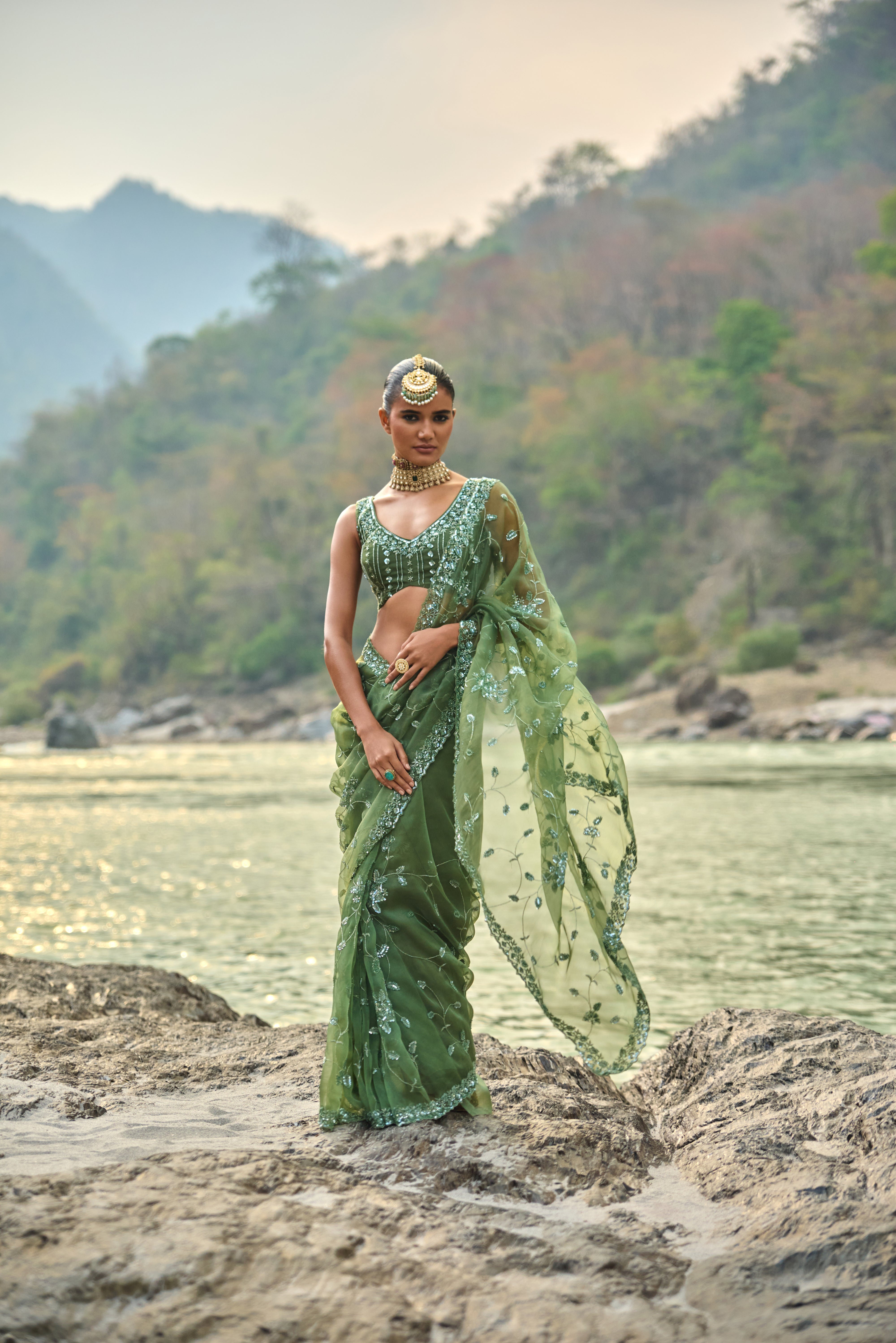 Olive Grace Saree Set
