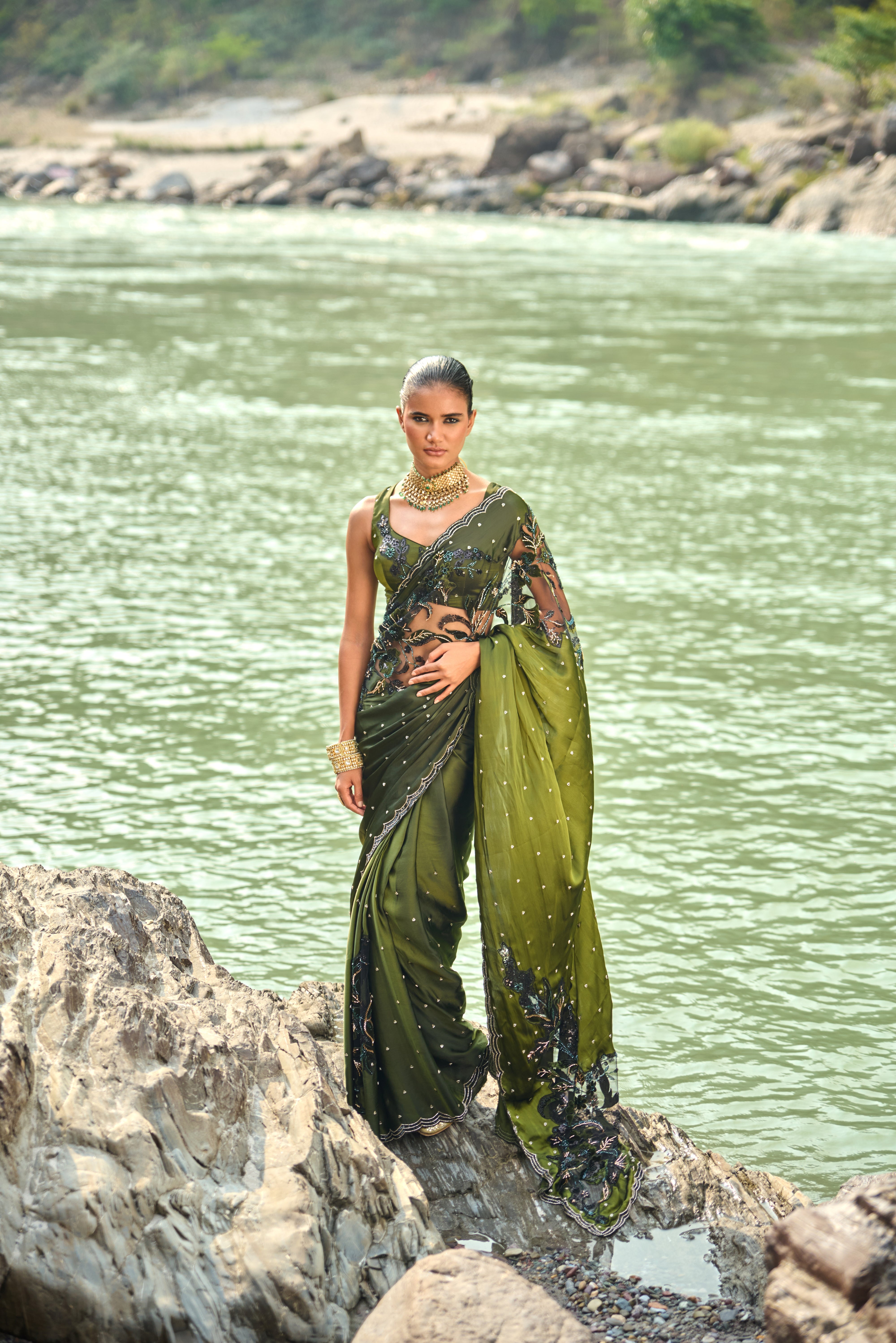 Forest Allure Saree Set