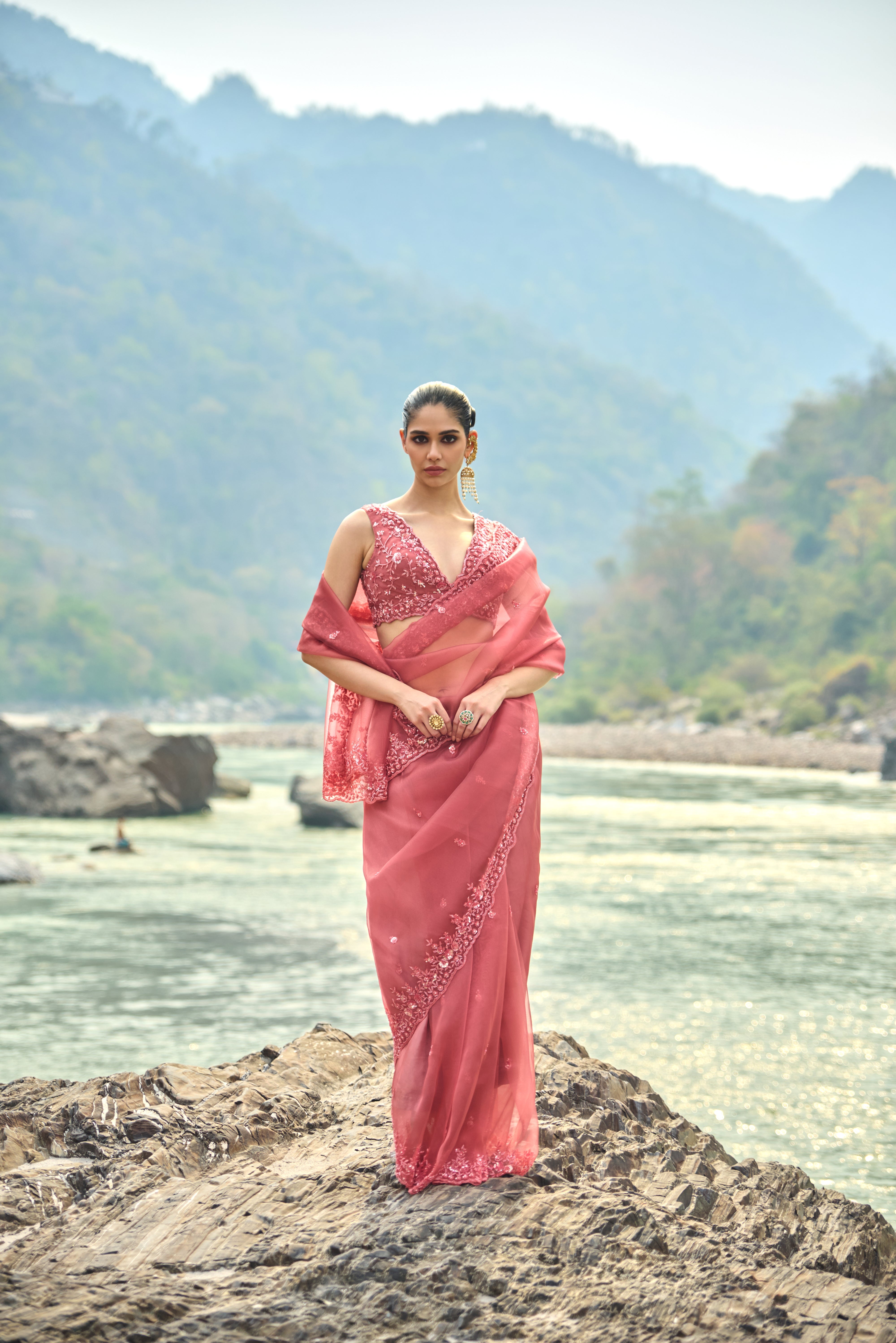 Blush Bloom Saree Set