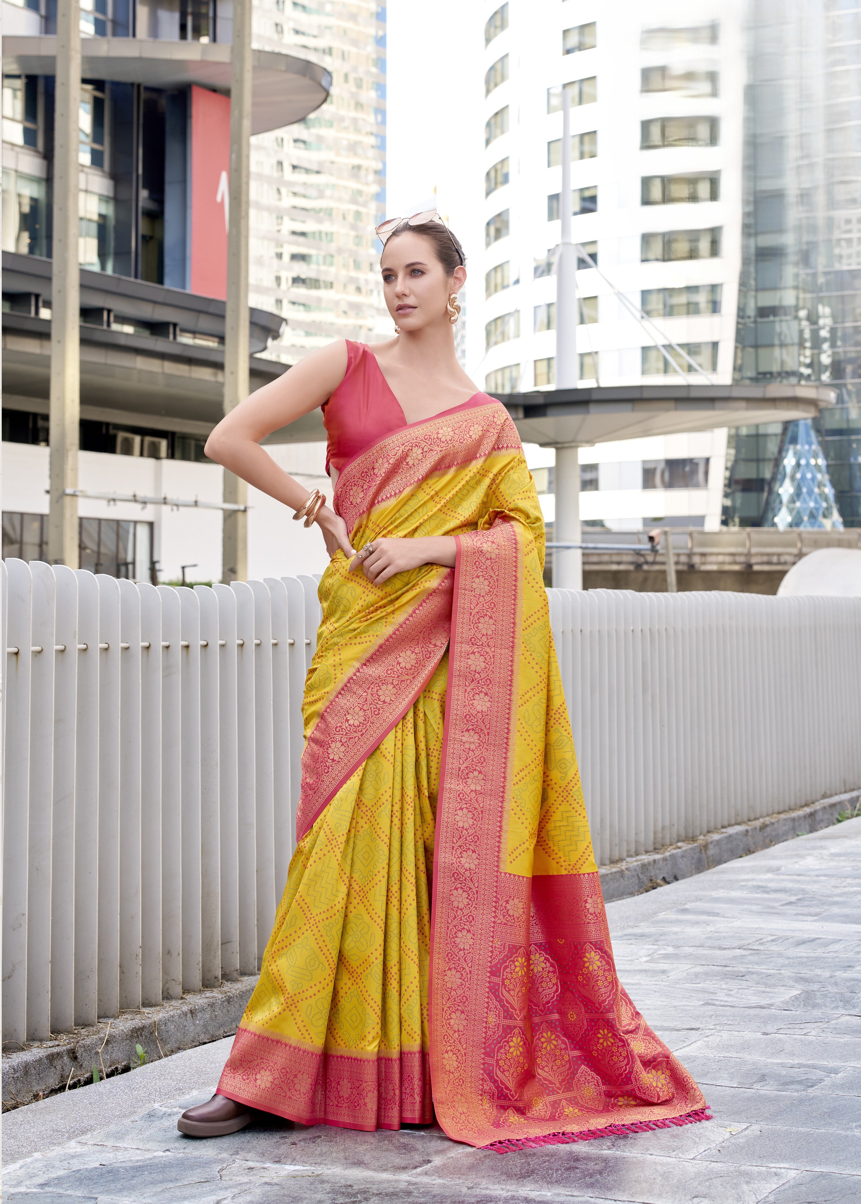 Banarasi Silk with Golden Zari Grandeur