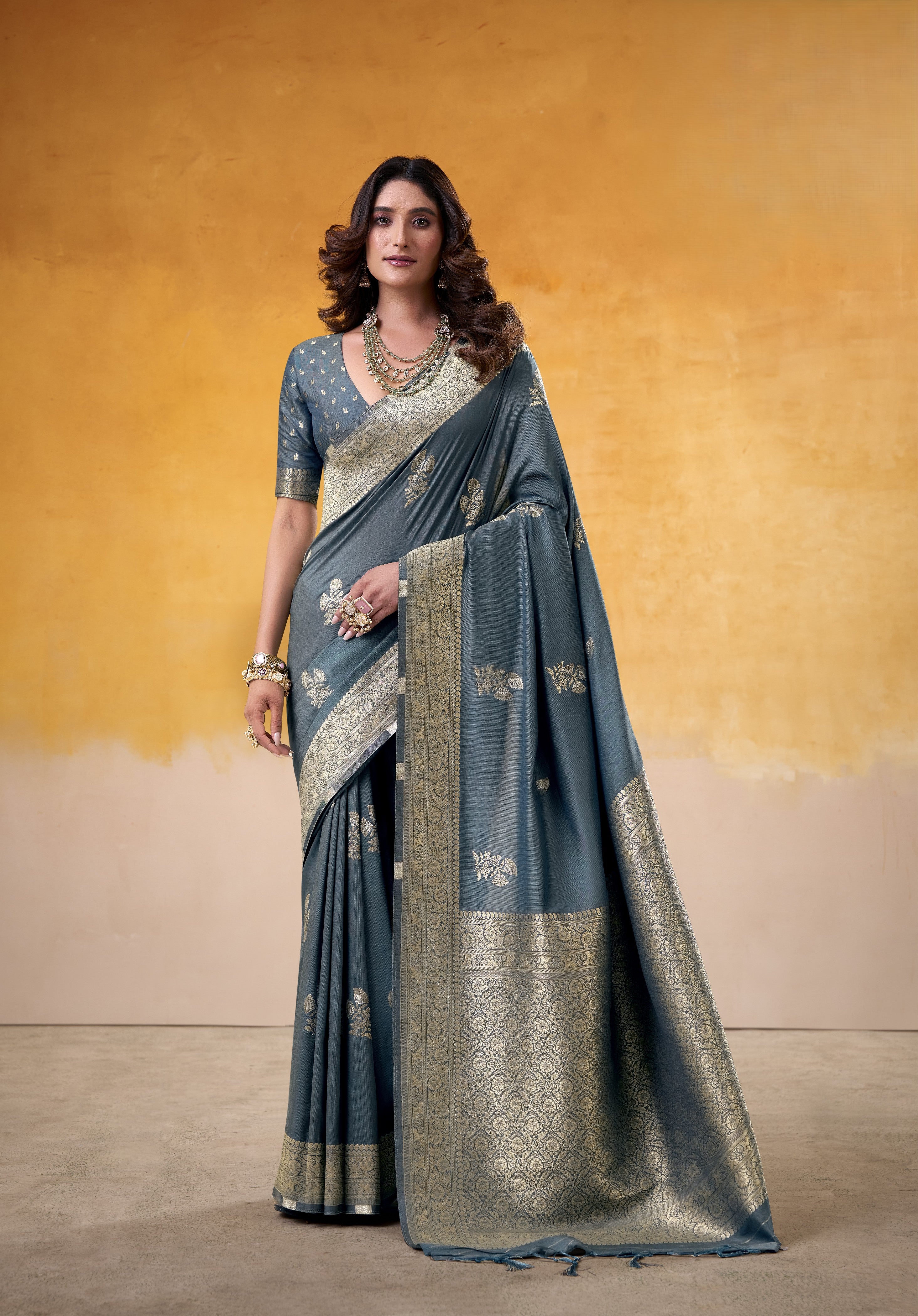 Royal Silk Saree with Exquisite All-Over Zari