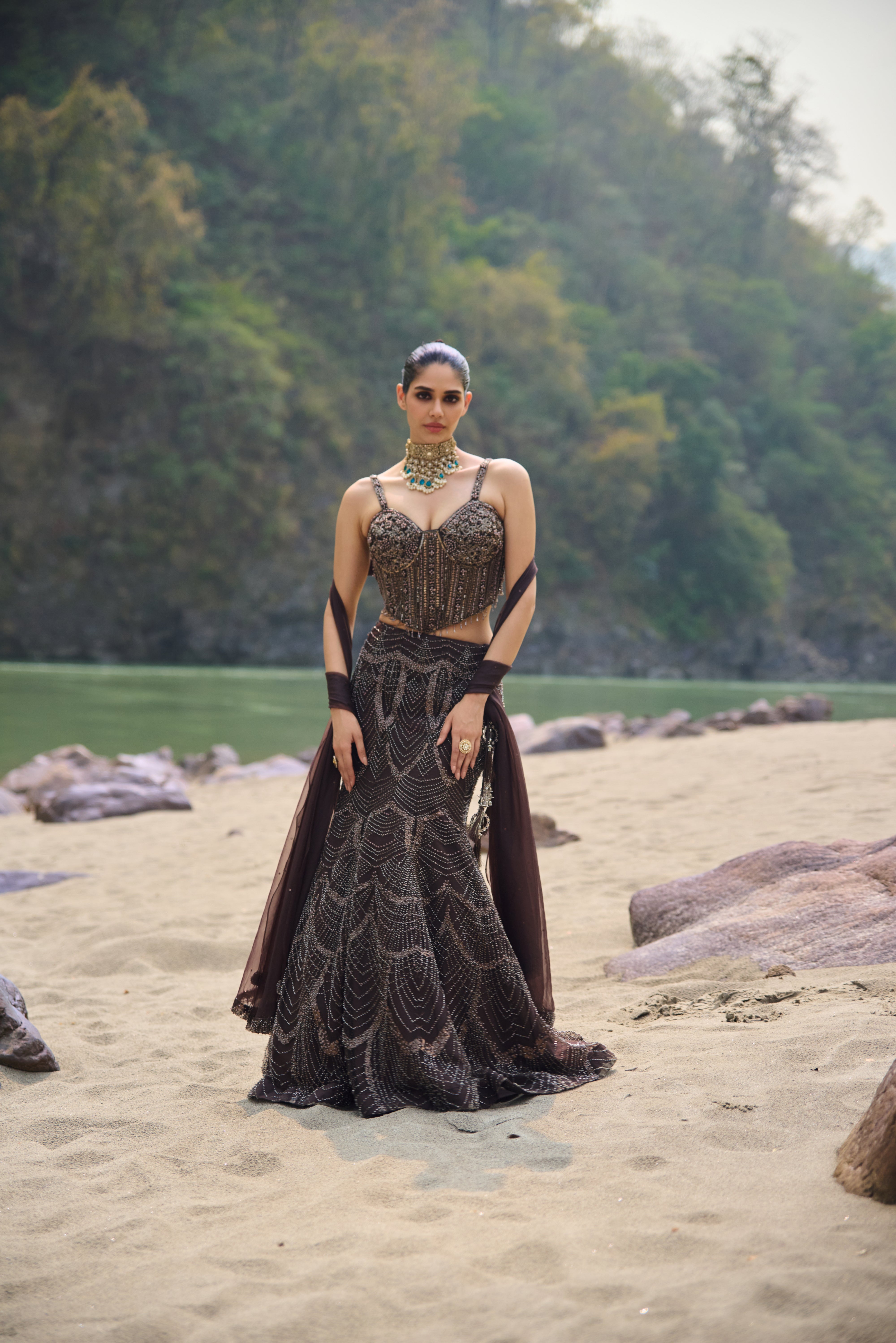Mocha Allure Lehenga Set