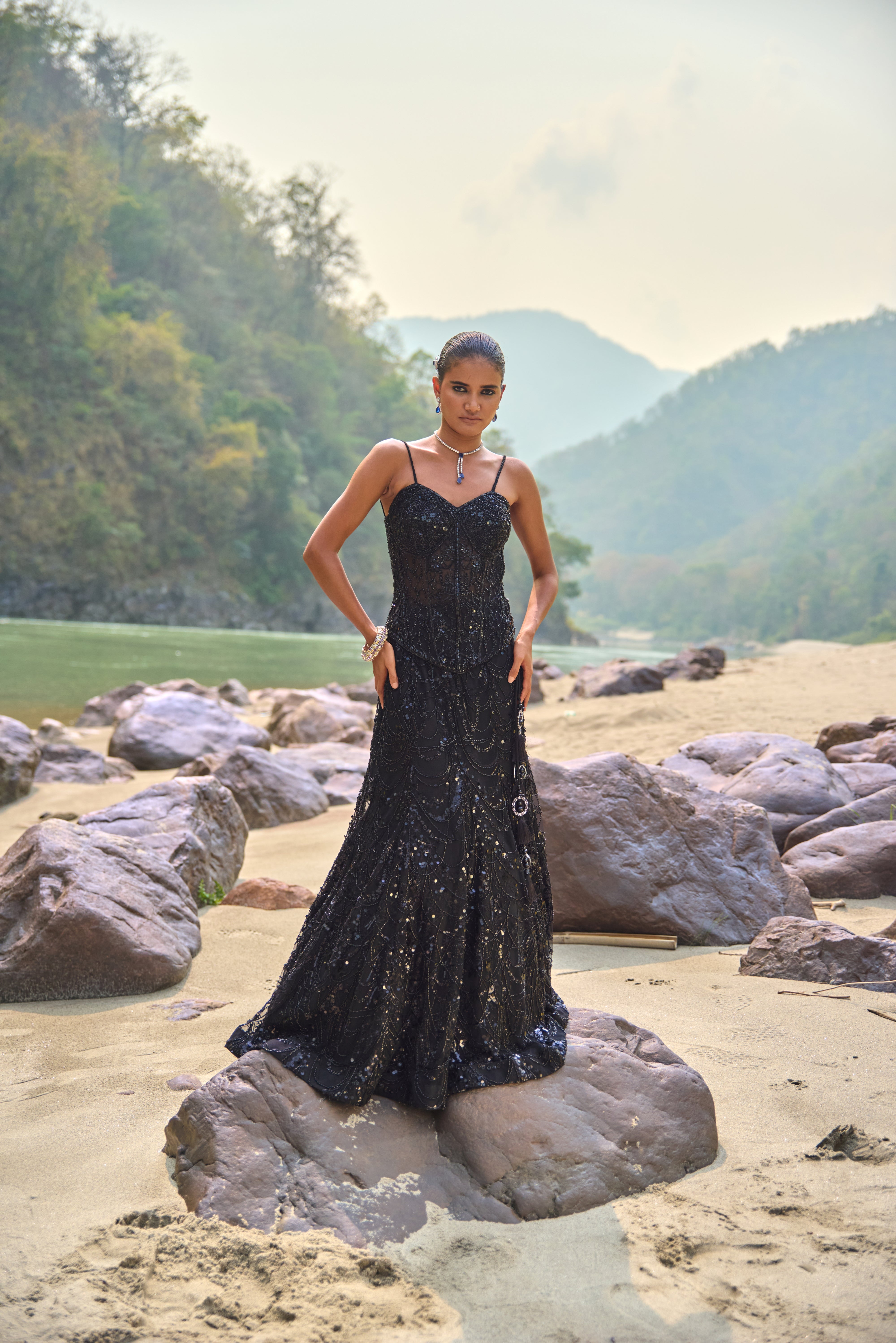 Midnight Noir Lehenga Set