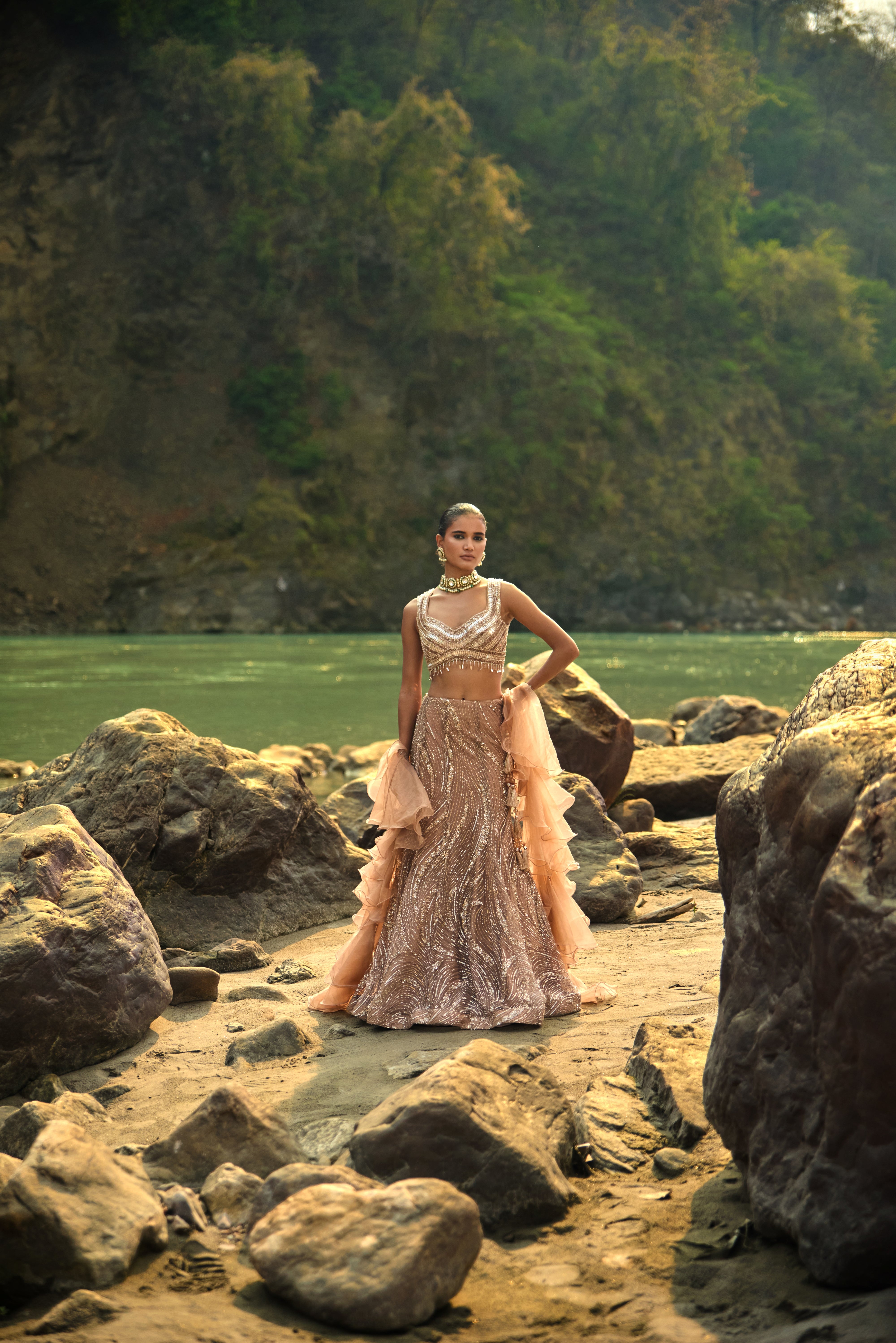 Rose Gold Radiance Lehenga Set