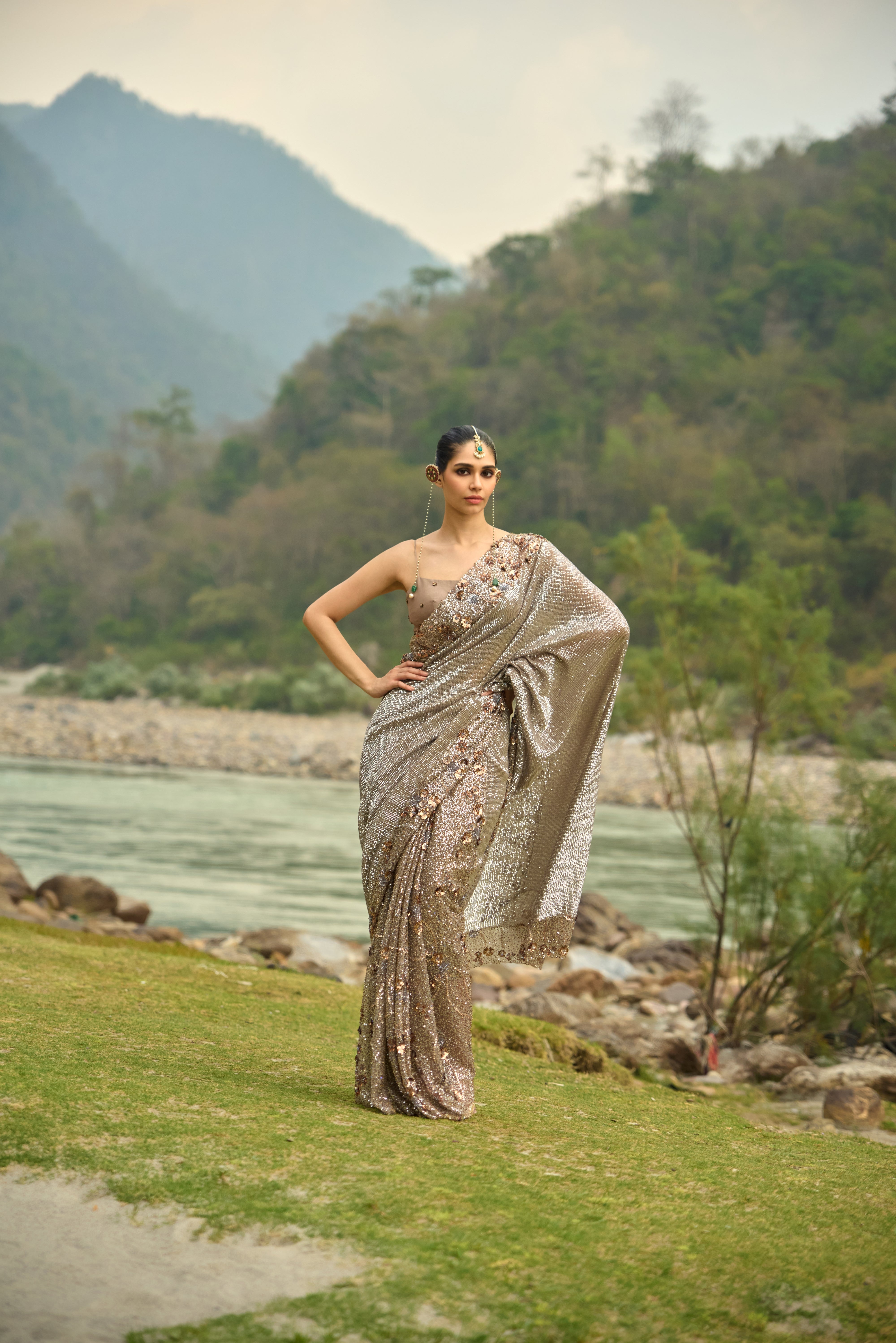 Aureum Sequin Saree Set