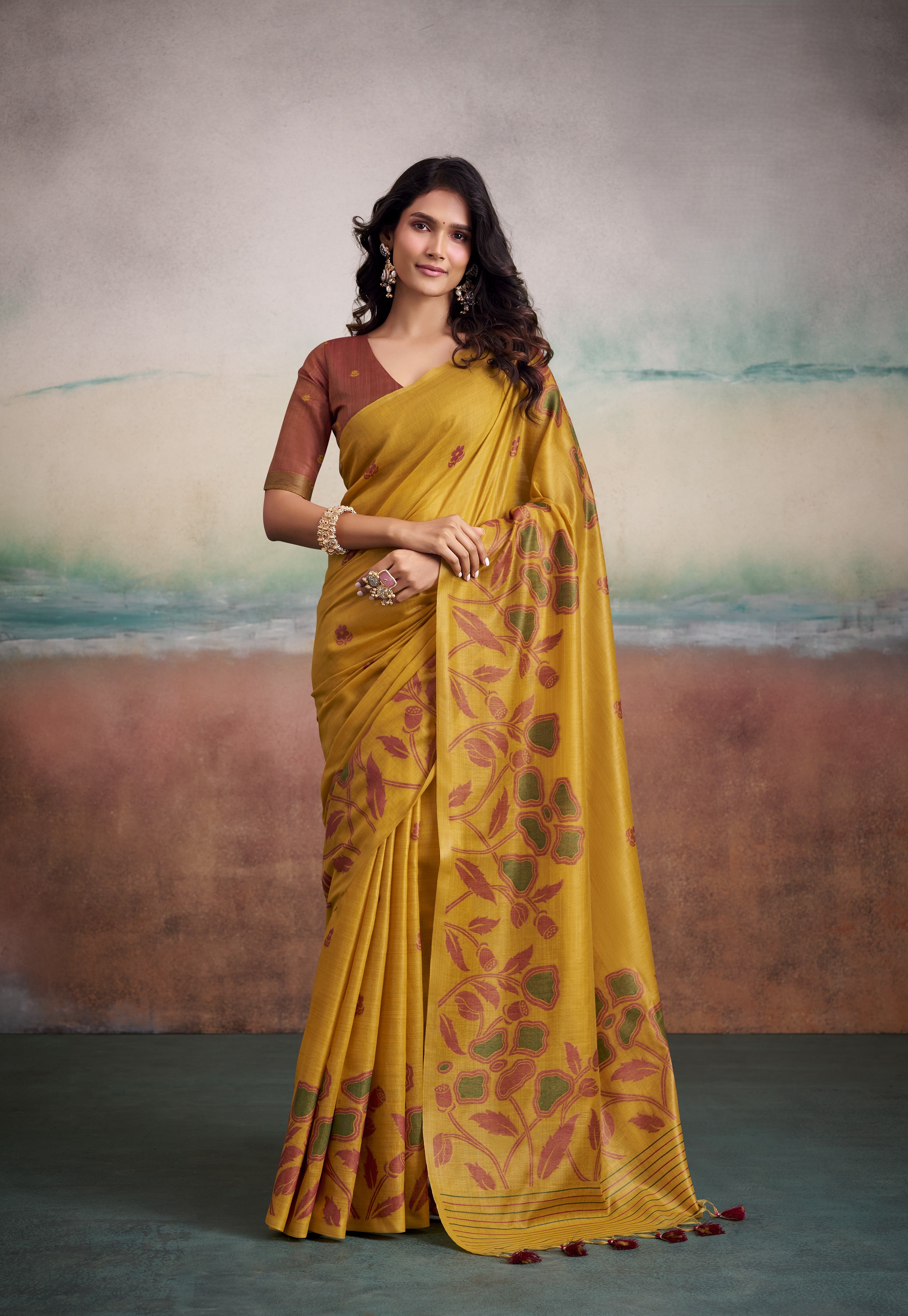 Cotton Saree with a Touch of Floral Print
