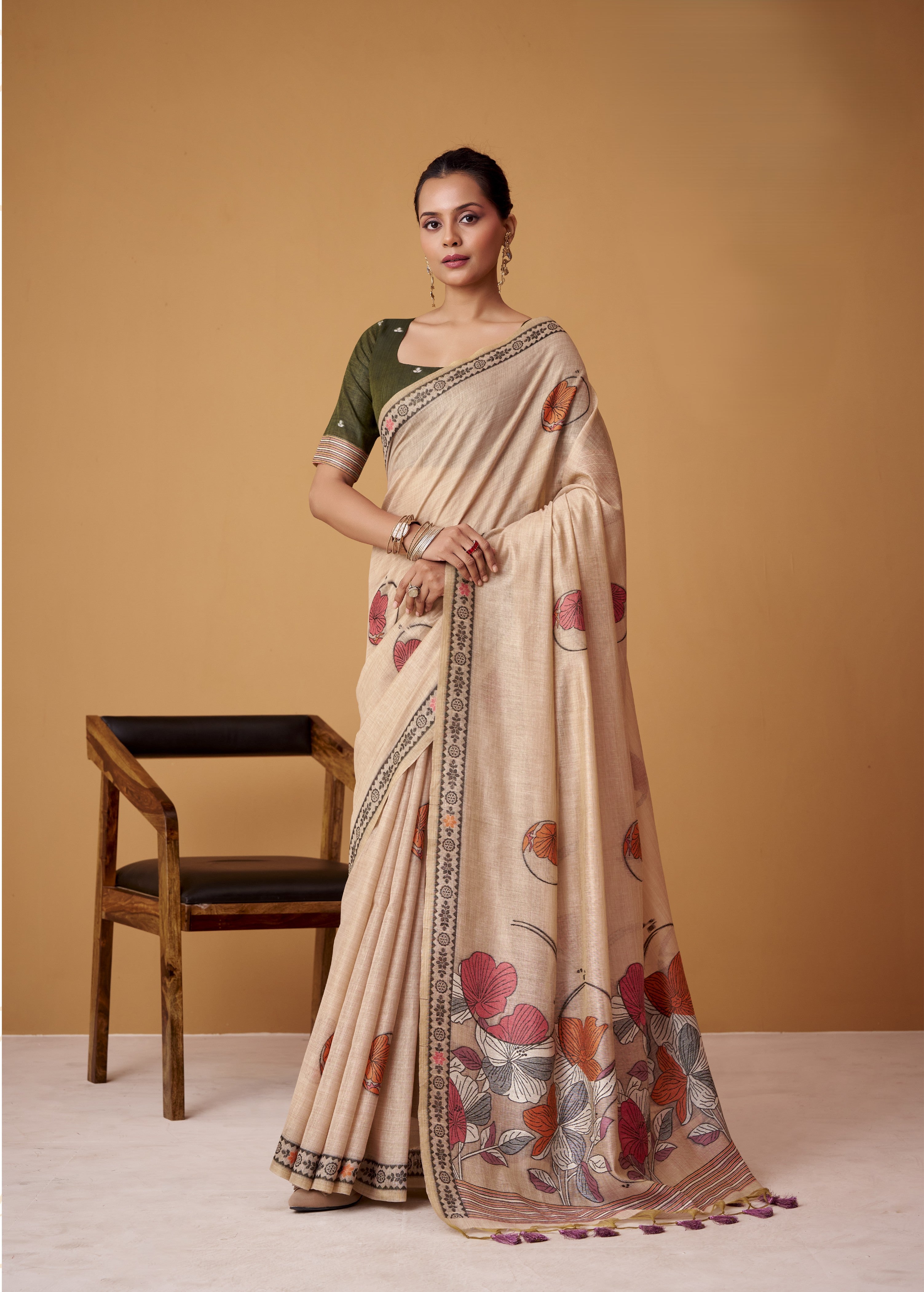 Cotton Saree with a Touch of Zari