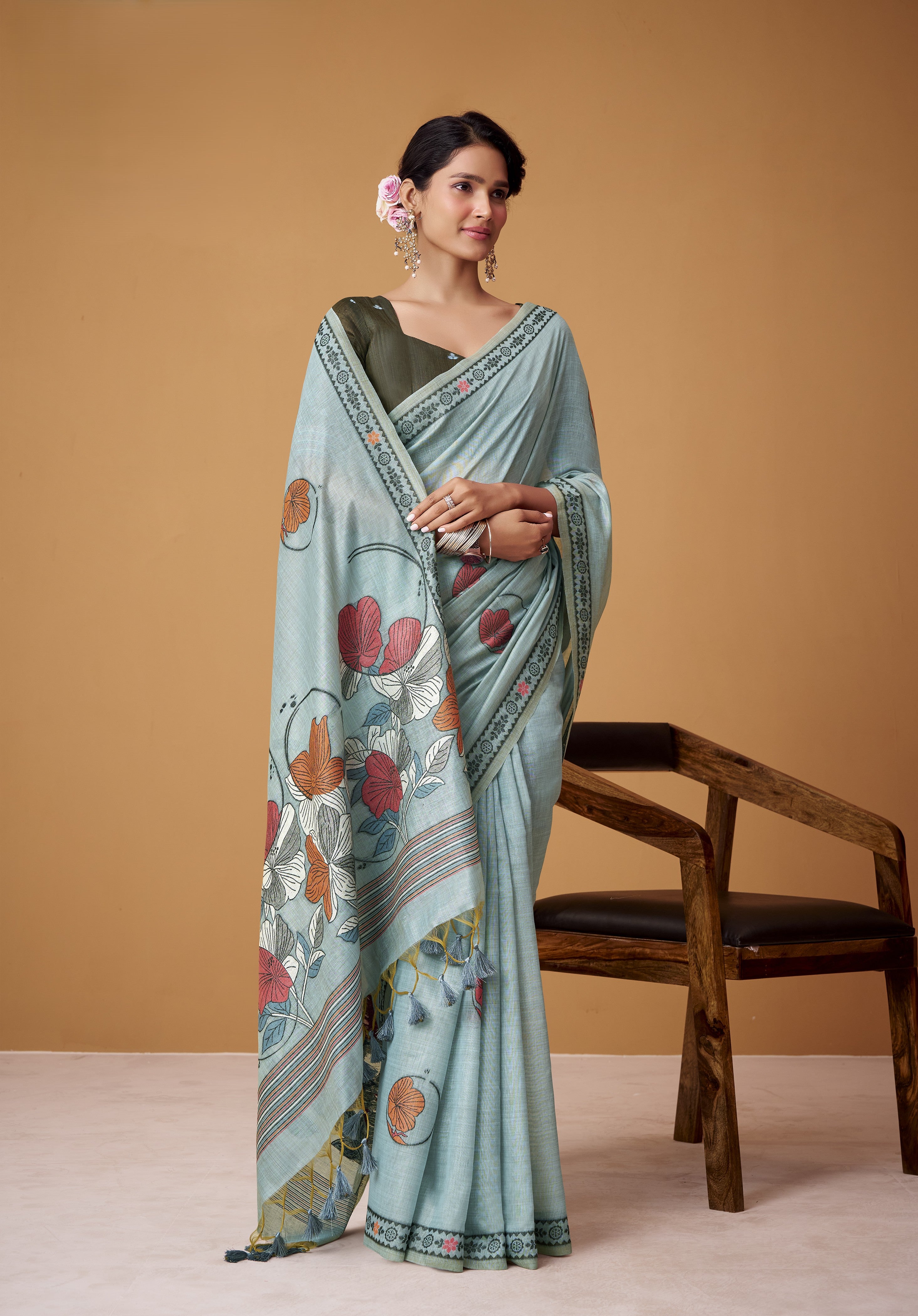 Cotton Saree with a Touch of Zari