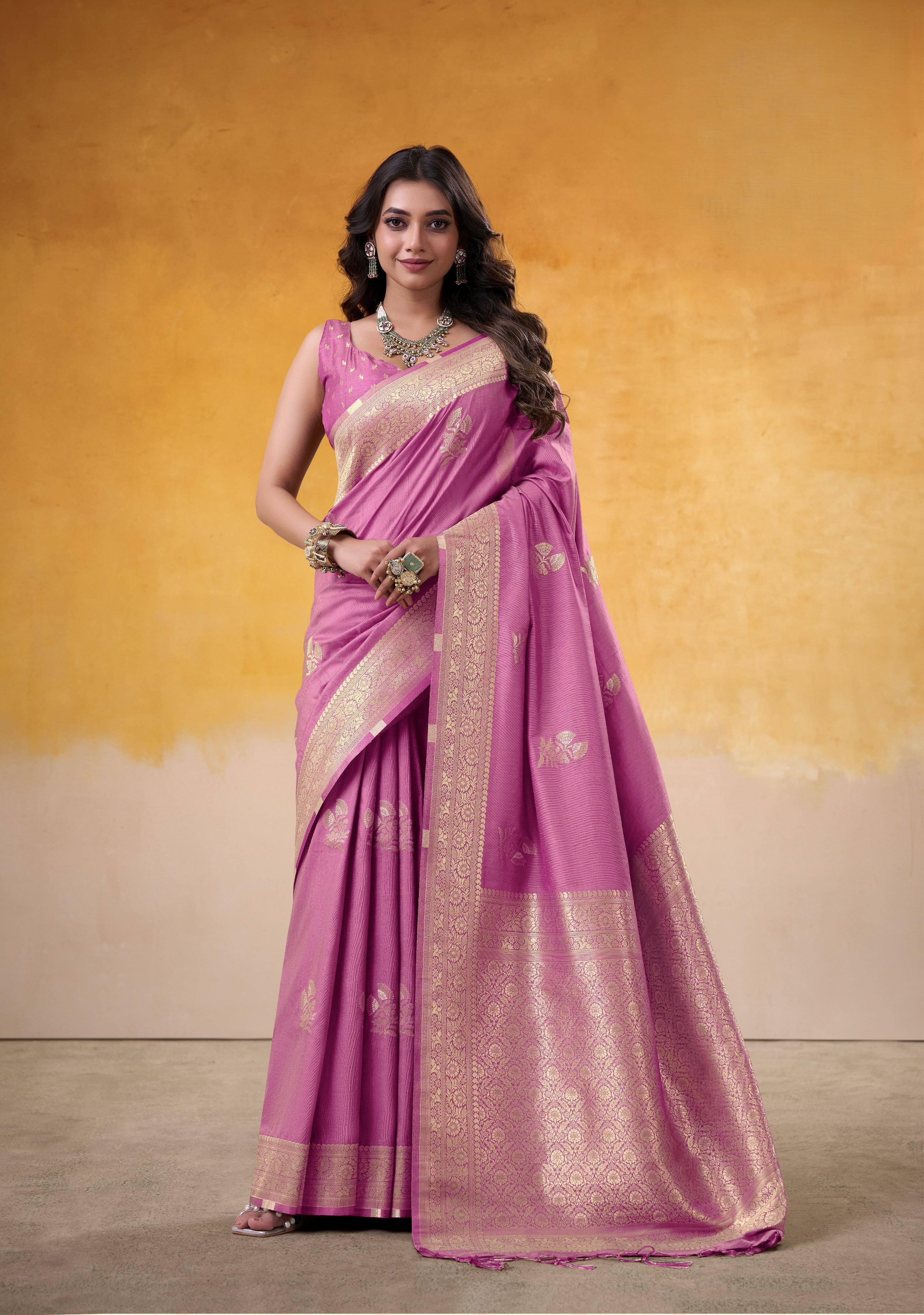 Royal Silk Saree with Exquisite All-Over Zari