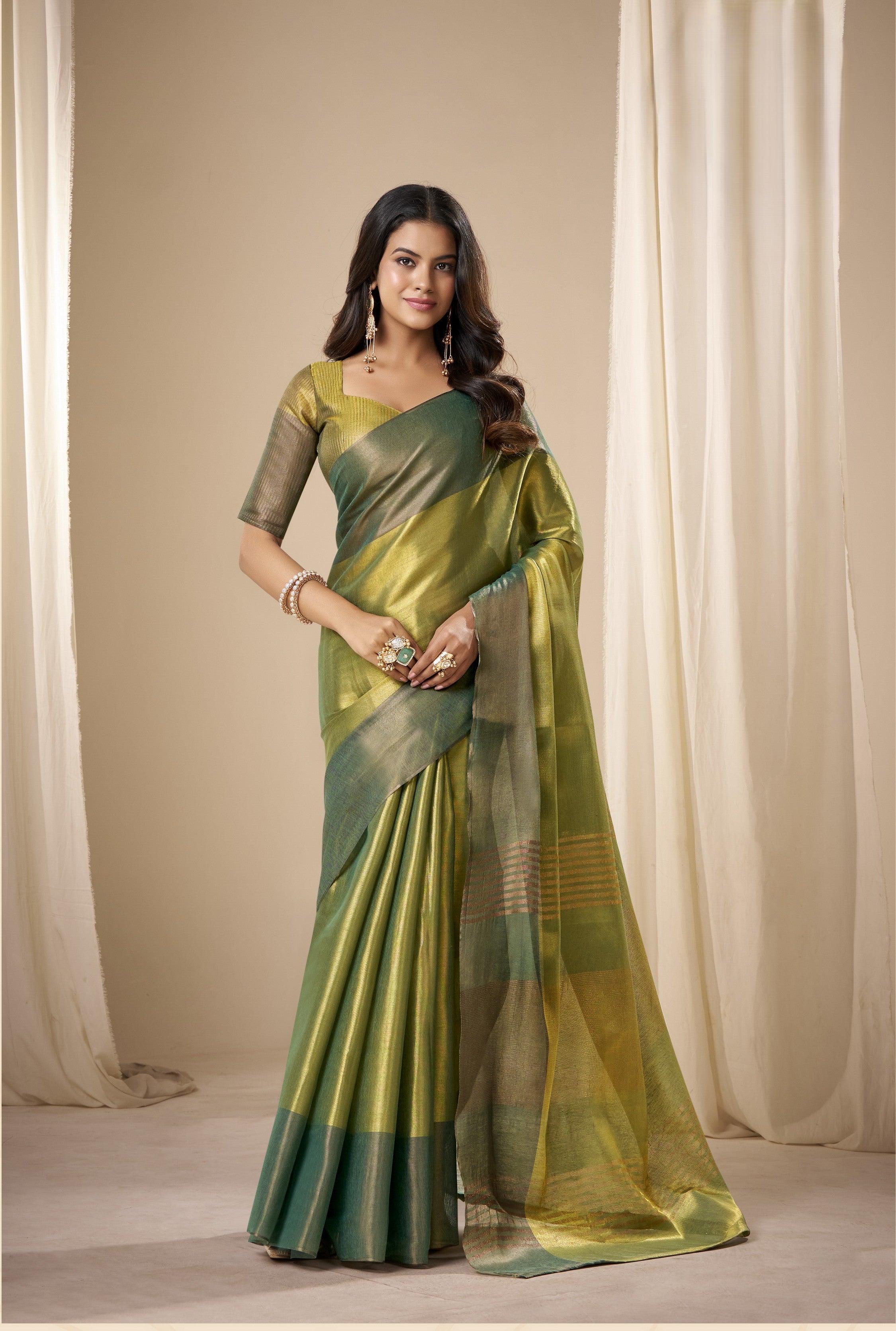Tissue Silk Saree with a Touch of Zari