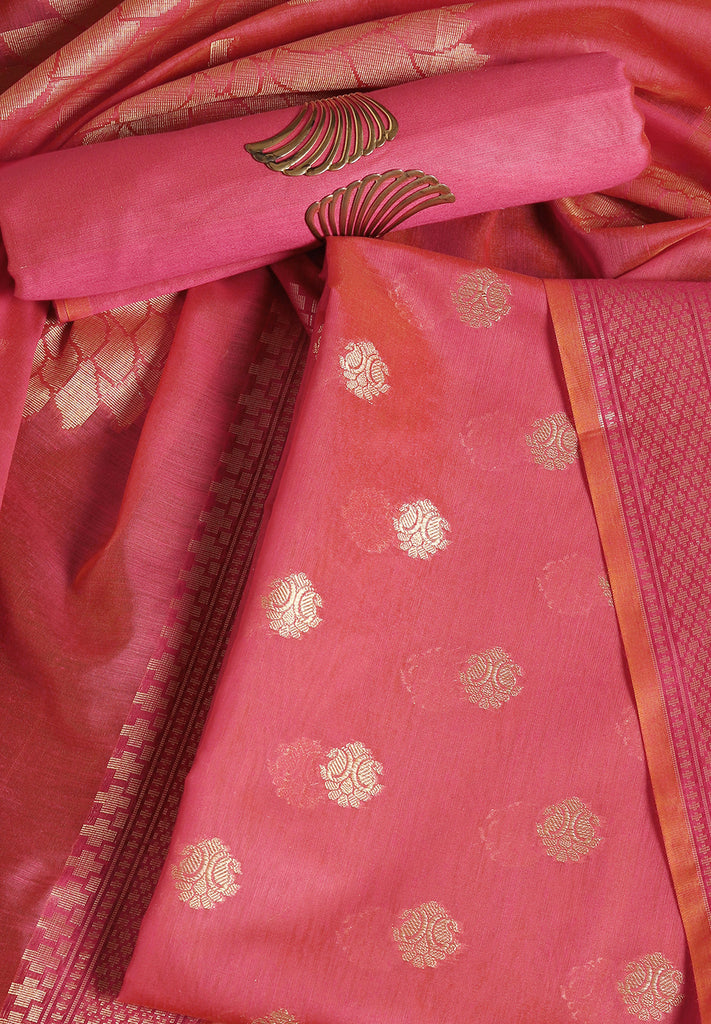 Banarasi Zari Work Suit with Art Silk Dupatta