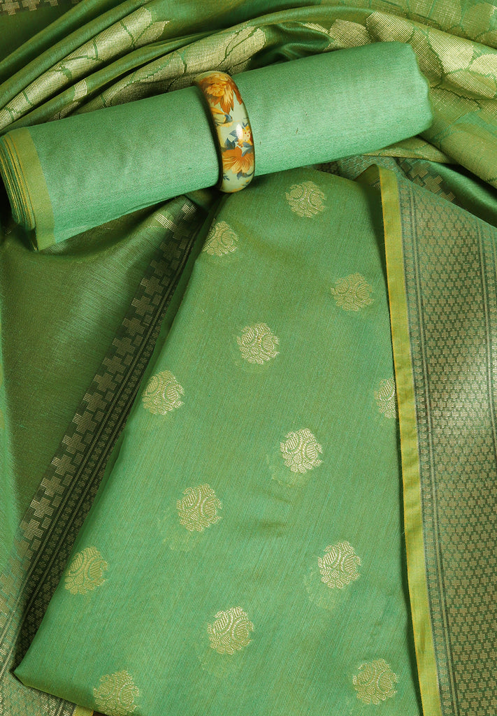 Banarasi Zari Work Suit with Art Silk Dupatta