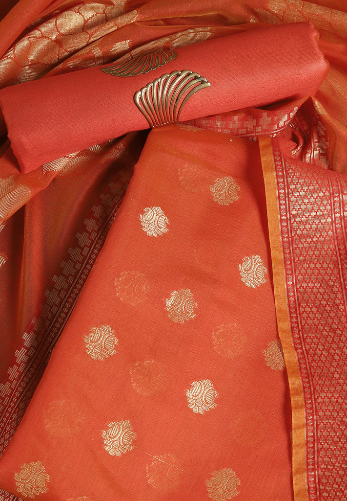 Banarasi Zari Work Suit with Art Silk Dupatta