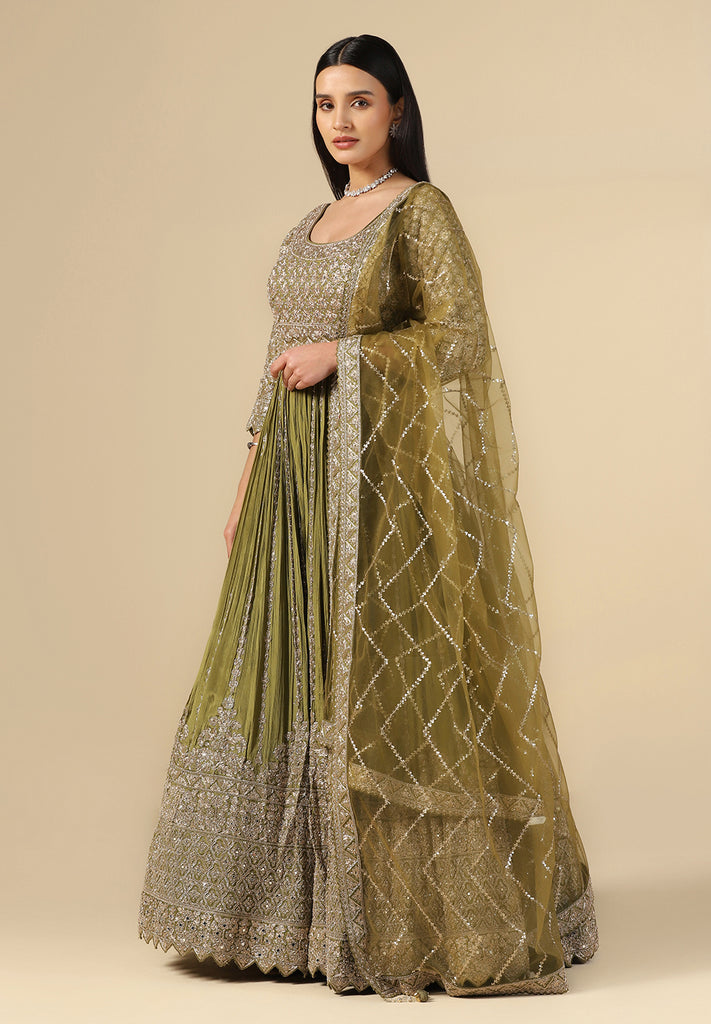 Designer Green Anarkali Gown for Women