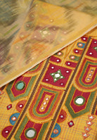 Cotton Unstitched Suit With Ikat Dupatta