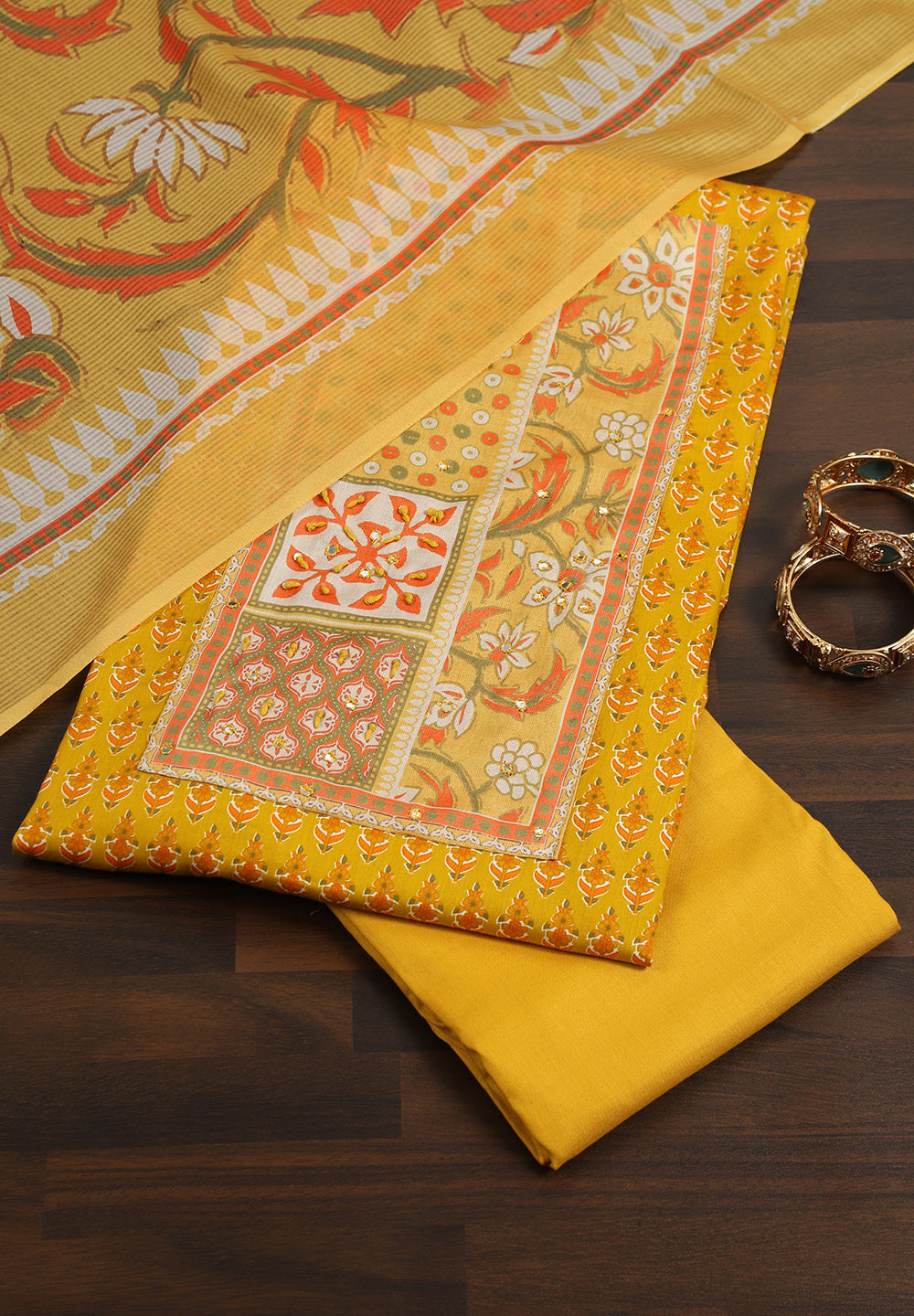 Printed Cotton Fabric unstitched Suit