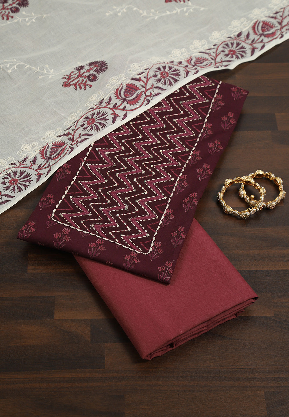 Printed Cotton Fabric unstitched Suit