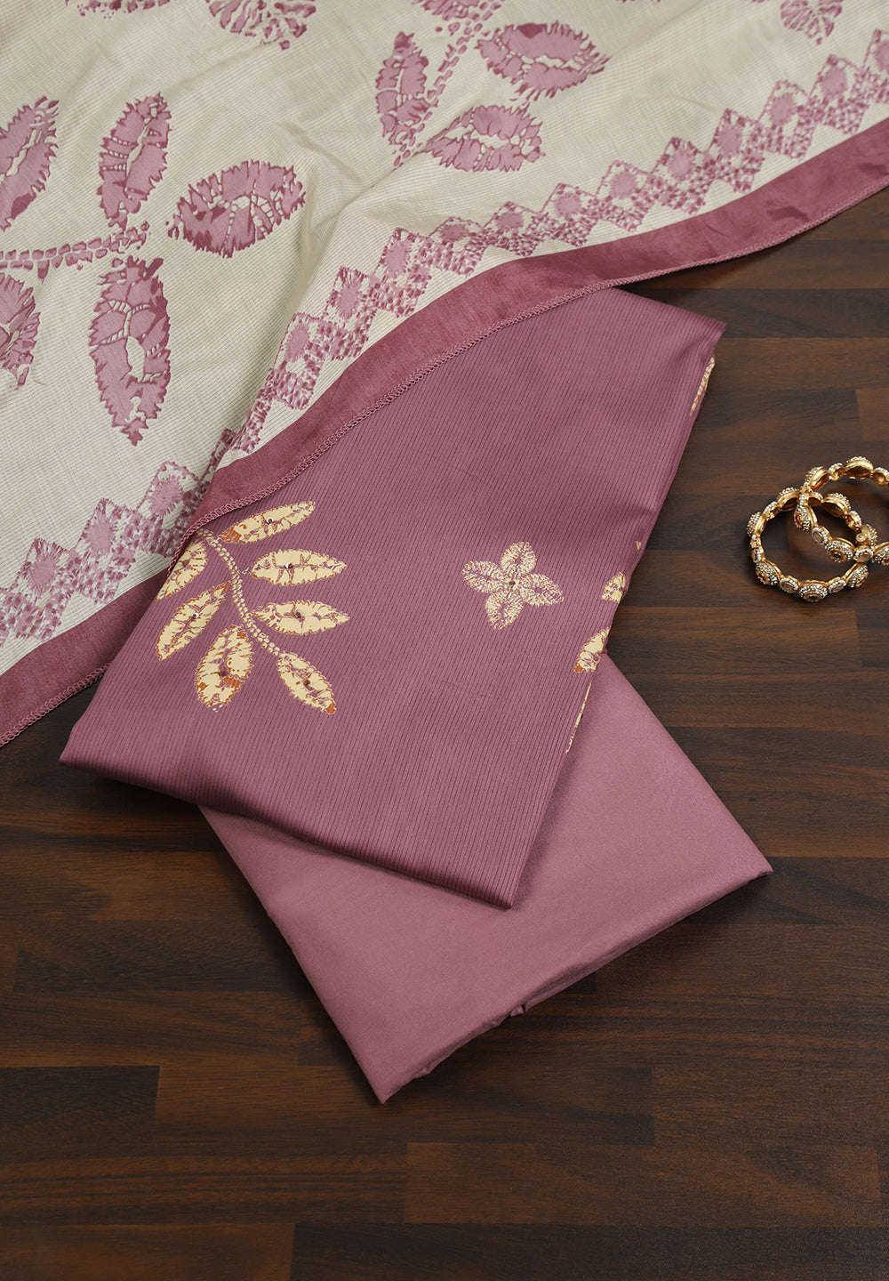 Printed Cotton unstitched Suit With Note Sequins Work