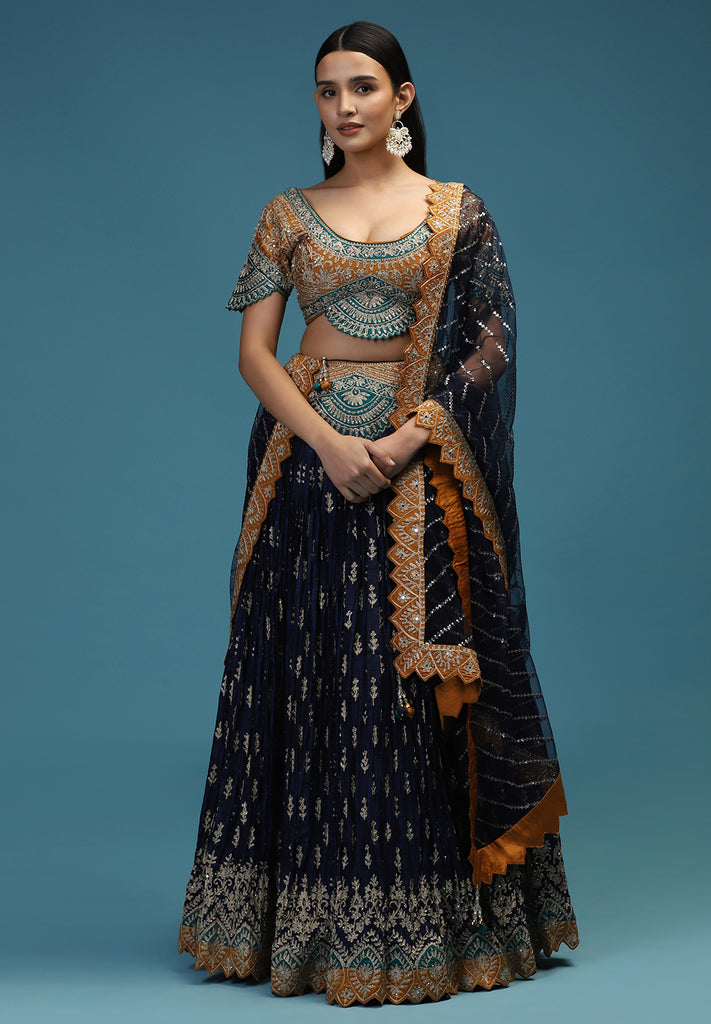 Shop Navy Blue Lehenga Set for Brides | Bombay Selections