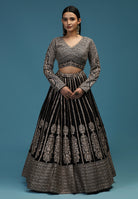 Buy Black Readymade Lehenga Set Online in India