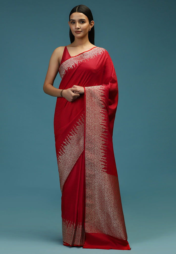 SATIN ZARI BORDER SAREE