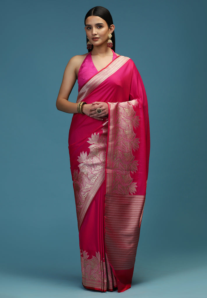 SATIN ZARI BORDER SAREE