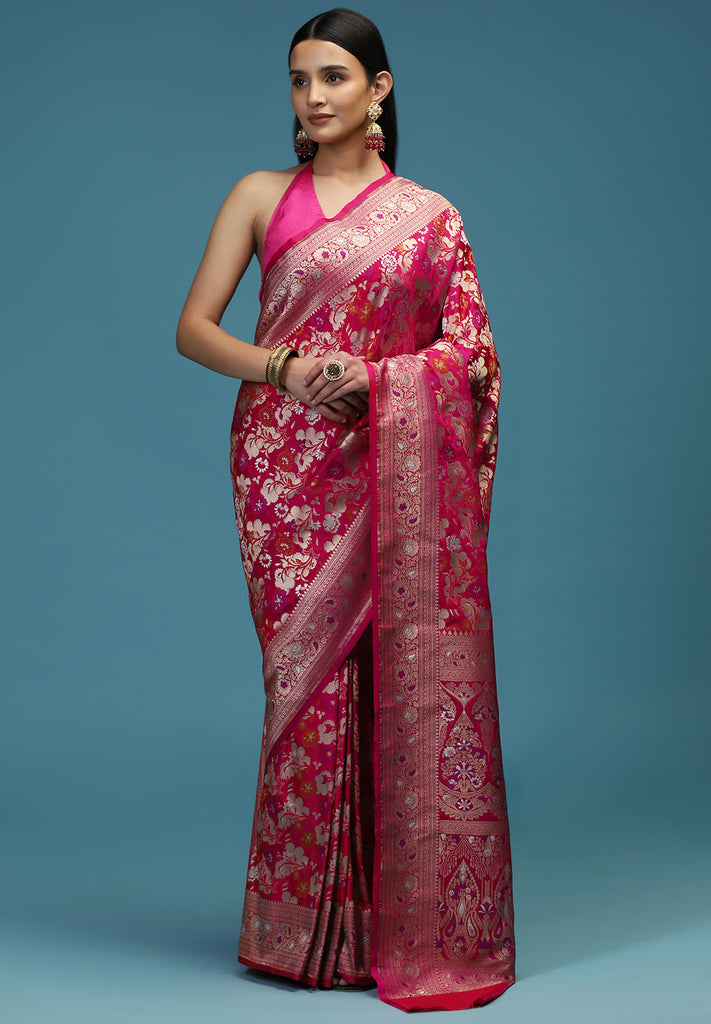 SATIN ZARI BORDER SAREE