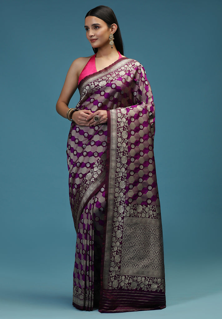 SATIN ZARI BORDER SAREE