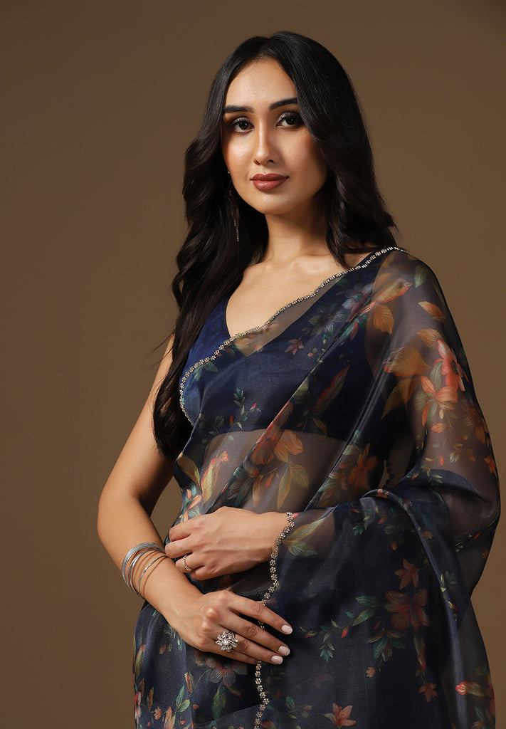 Beautiful Organza Embroidery Saree for Women | Bombay Selections