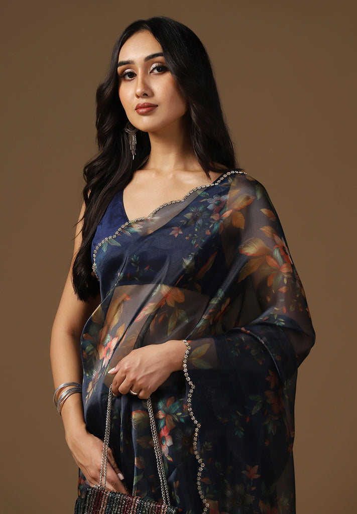 Comfortable Organza Embroidery Saree for Women | Bombay Selections